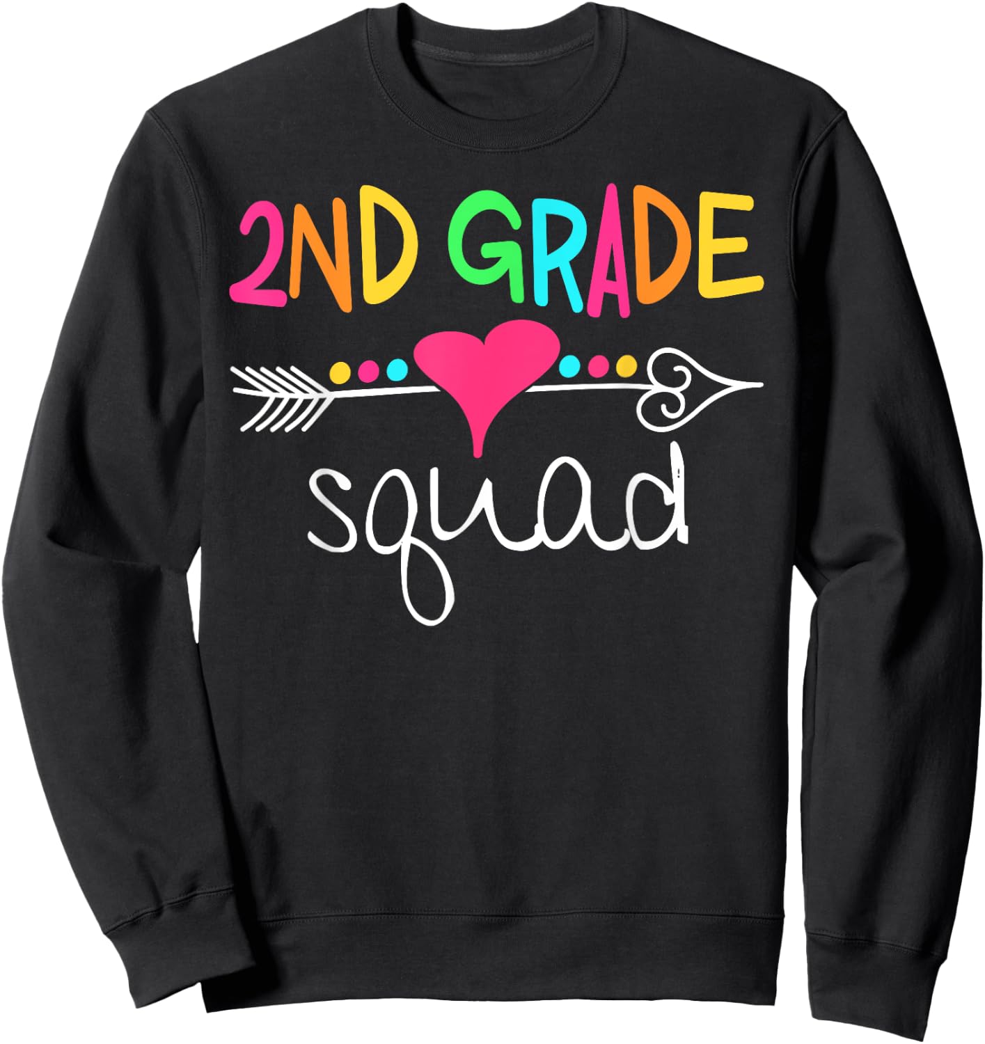 2nd Grade Squad Second Teacher Student Team Back To School Sweatshirt - Sweatshirt | Black