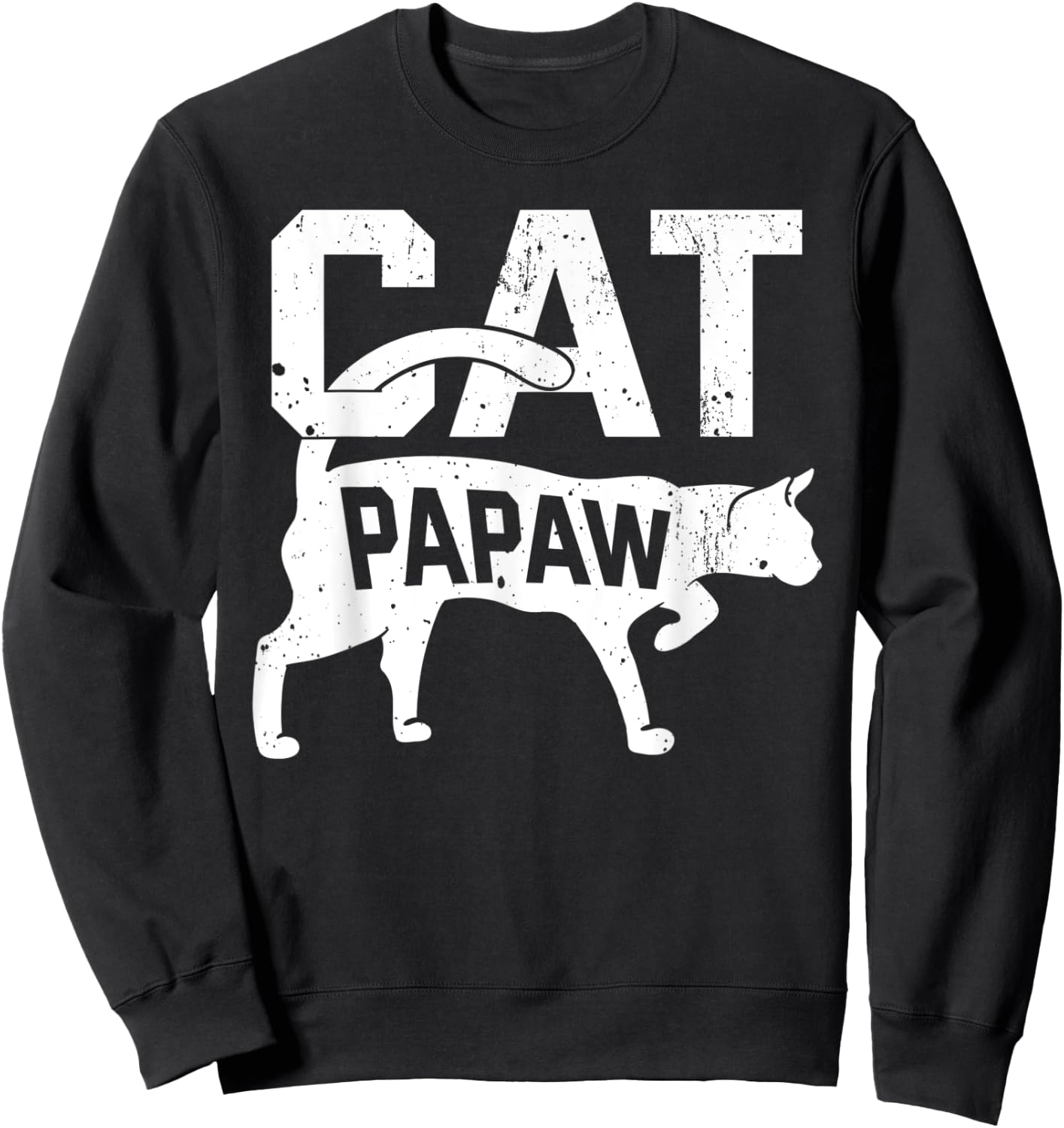 Cat Papaw Kitten Pet Owner Meow Father's Day Sweatshirt - Sweatshirt | Black