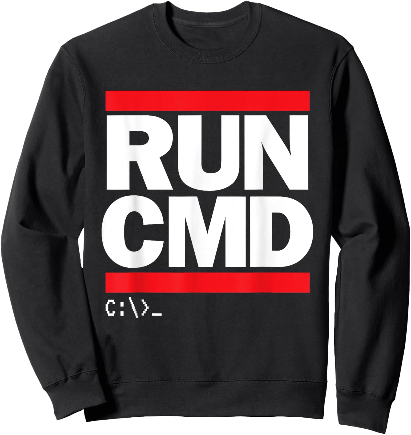 RUN CMD Funny Programmer Sweatshirt - Sweatshirt | Black