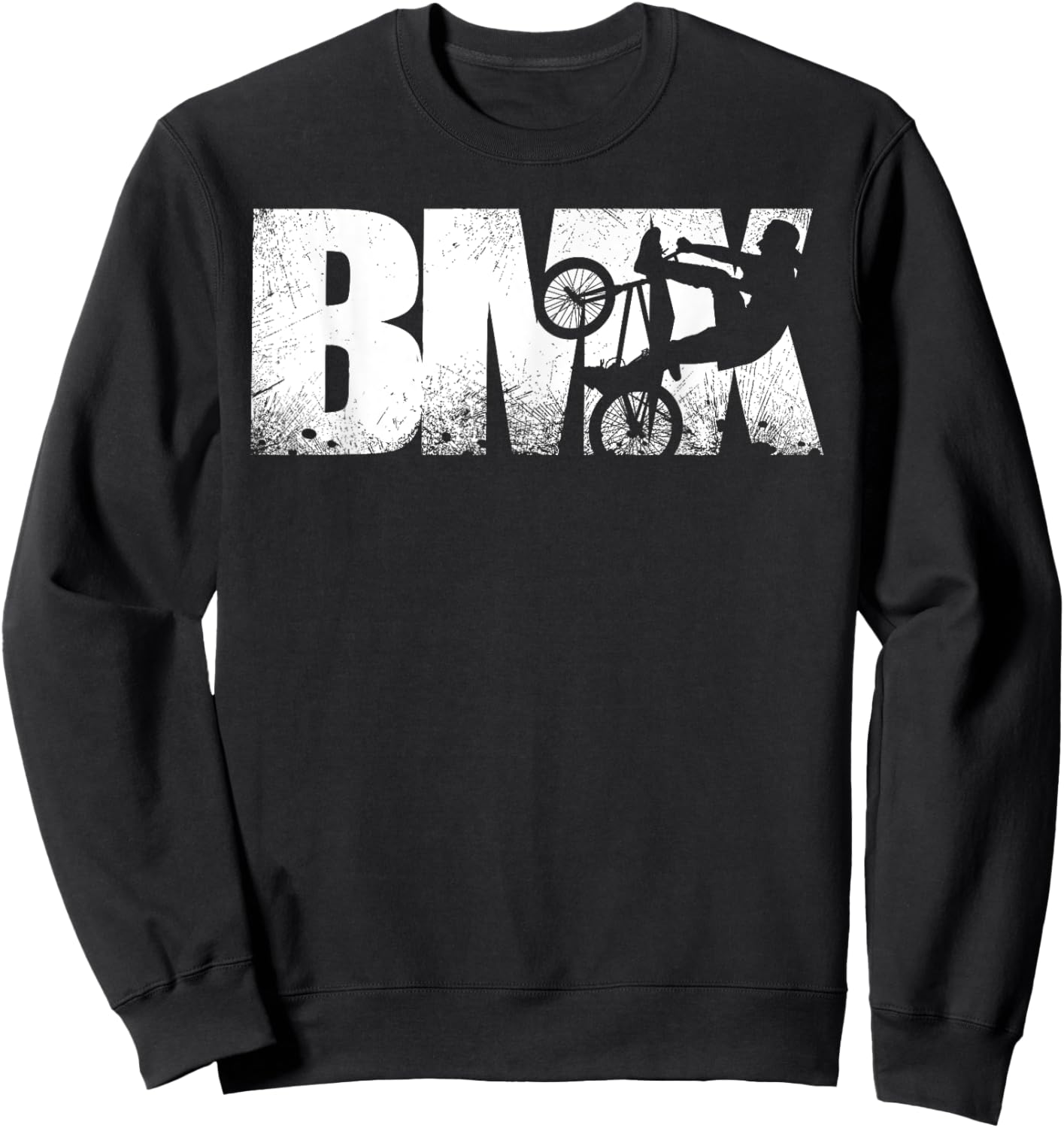 Cool Distressed BMX Funny Bike Rider Gift Women Kids Sweatshirt - Sweatshirt | Black
