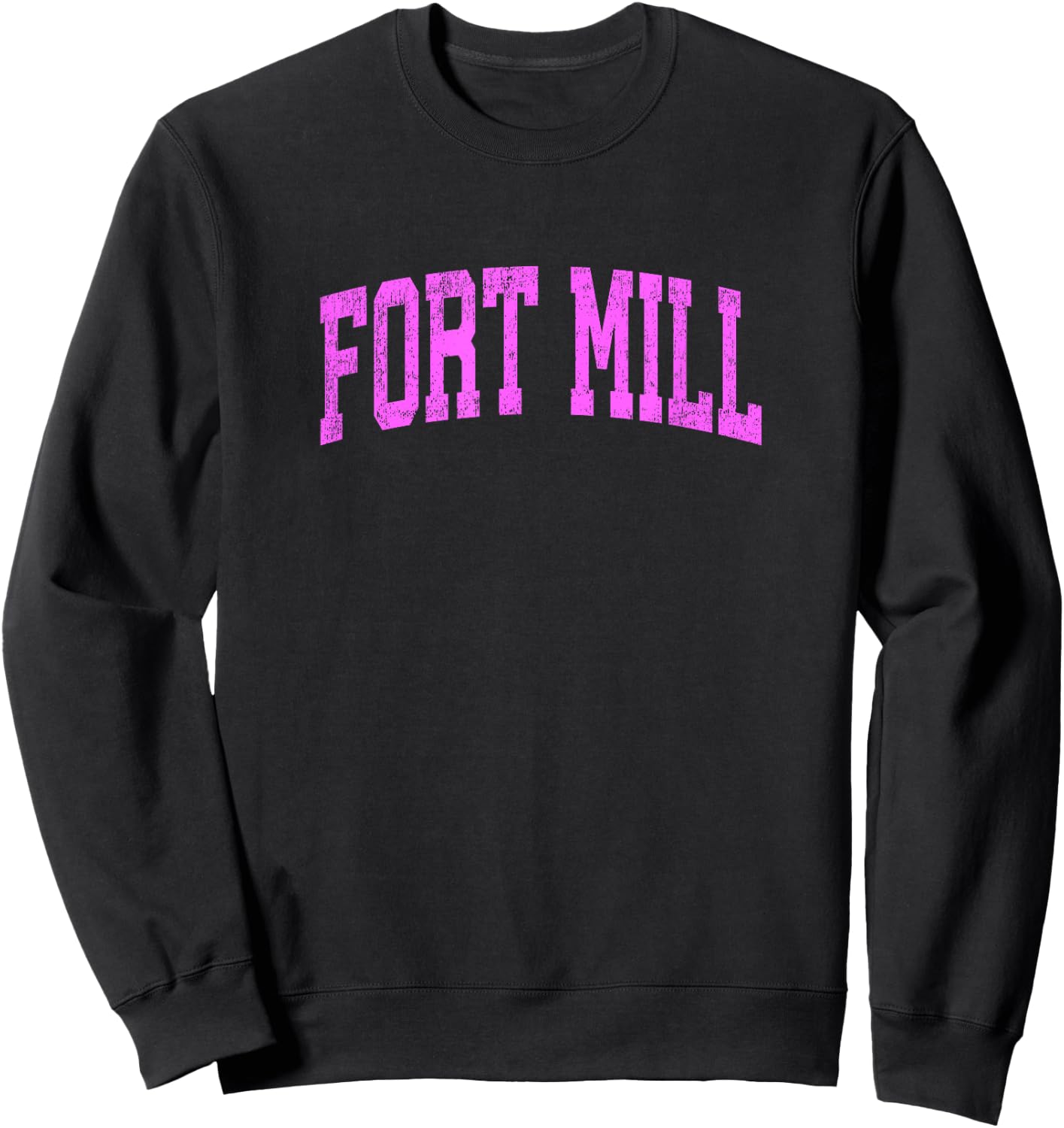 Fort Mill South Carolina SC Vintage Athletic Sports Pink Des Sweatshirt - Sweatshirt | Black