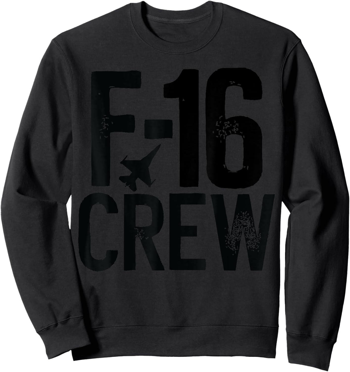 F-16 Viper silhouette Jet Fighter Crew and Team Fighter jet Sweatshirt - Sweatshirt | Black