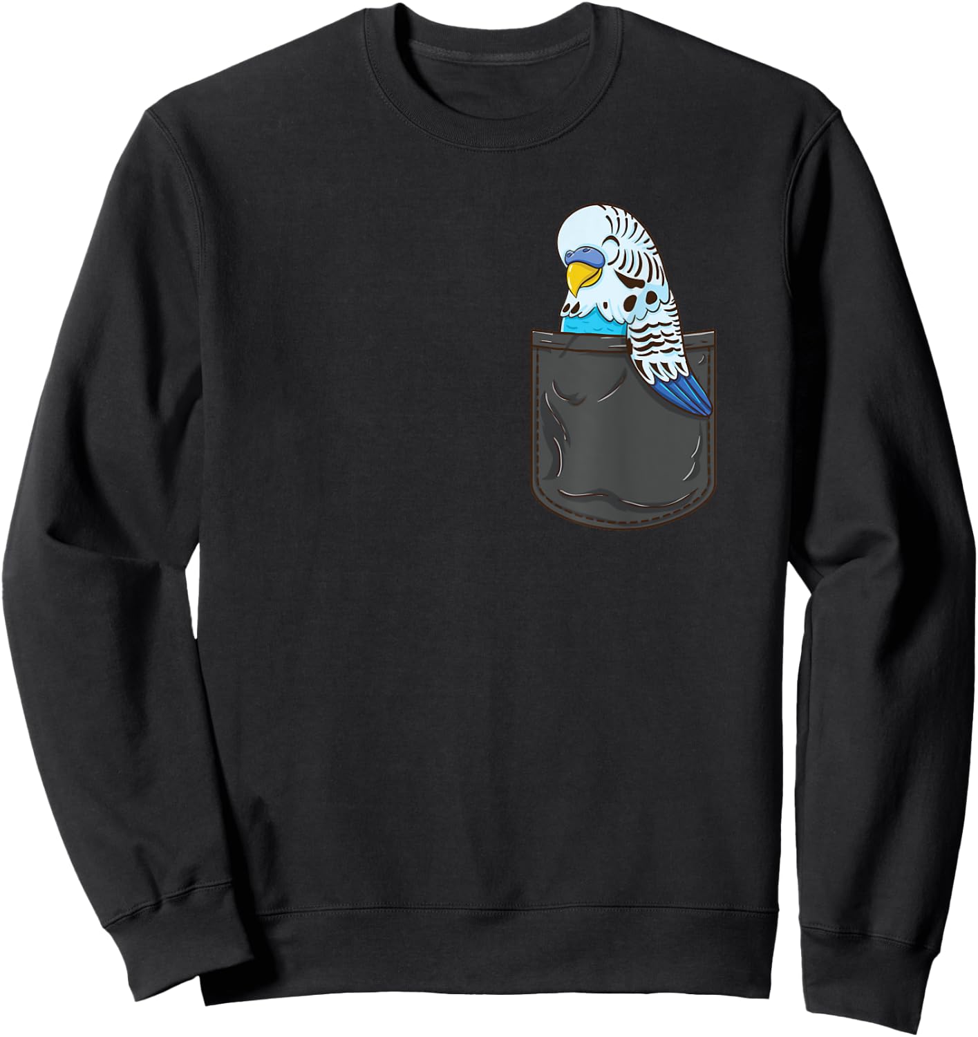 Budgie In Pocket Parakeet Sweatshirt - Sweatshirt | Black