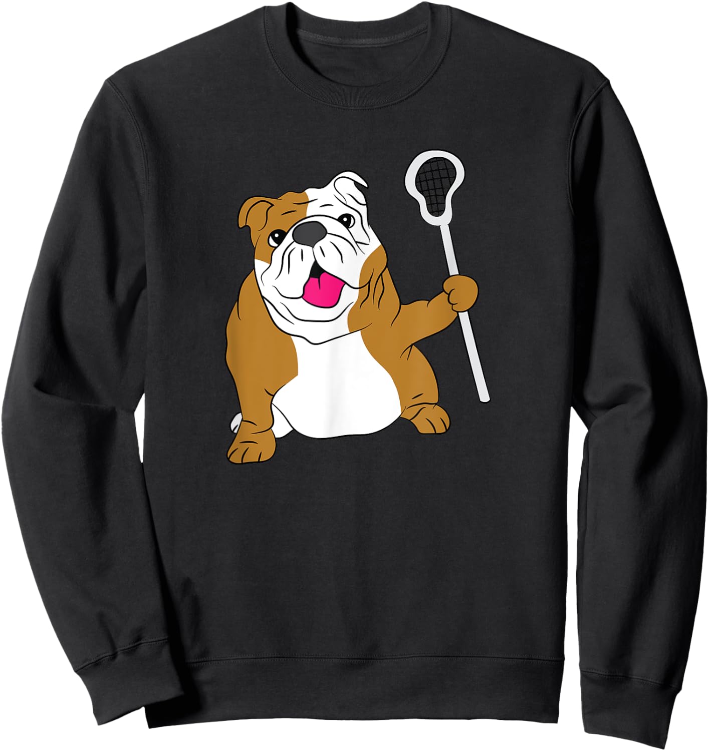 Bulldog Dog Lacrosse Design LAX Dad Sweatshirt - Sweatshirt | Black