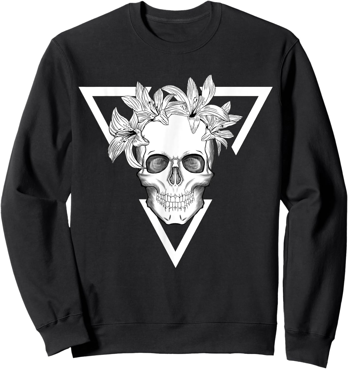 Fashion Skull Graphic Sweatshirt - Sweatshirt | Black