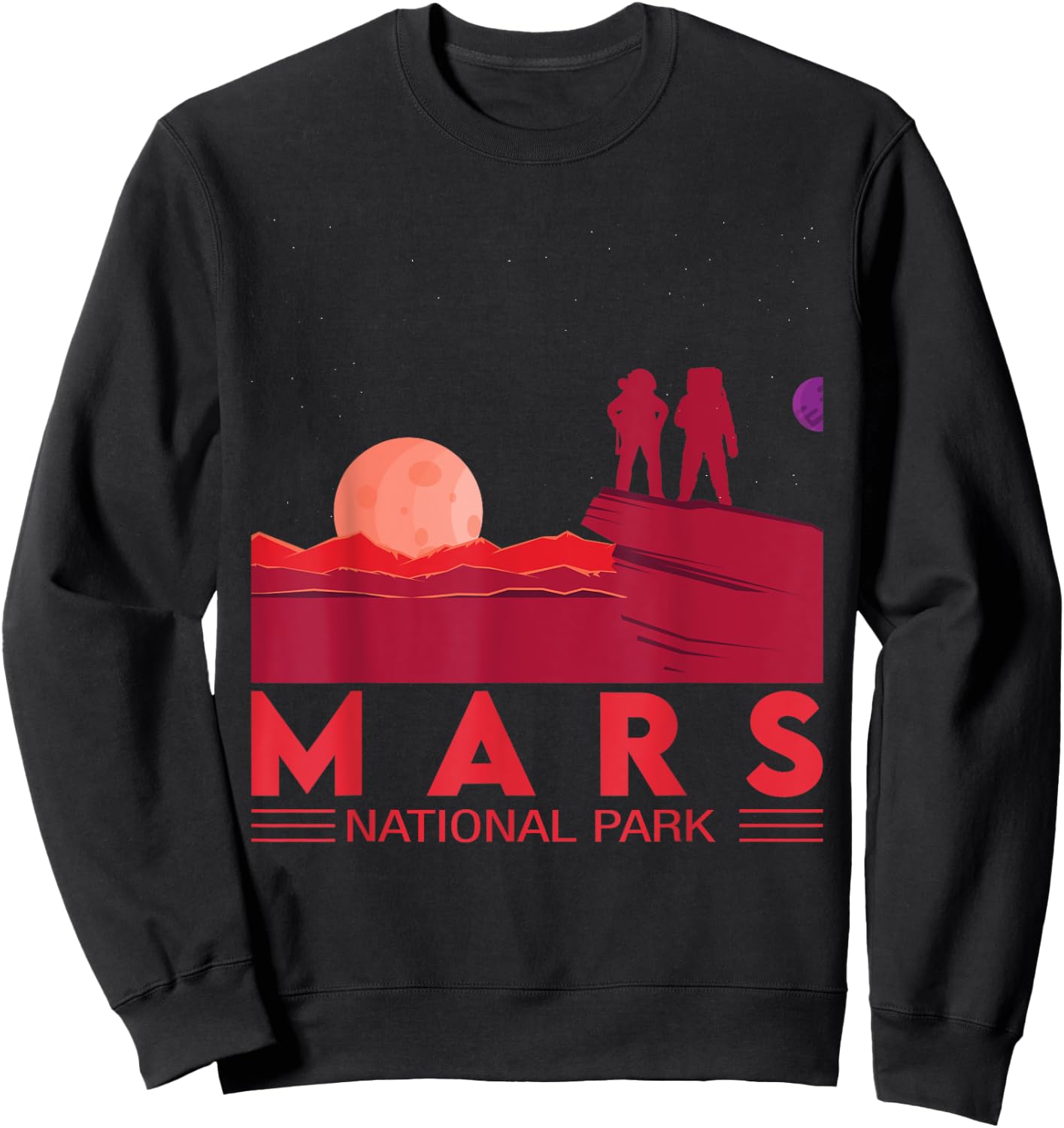 Red Planet | Space National Park - Funny Mars Sweatshirt - Sweatshirt | Black