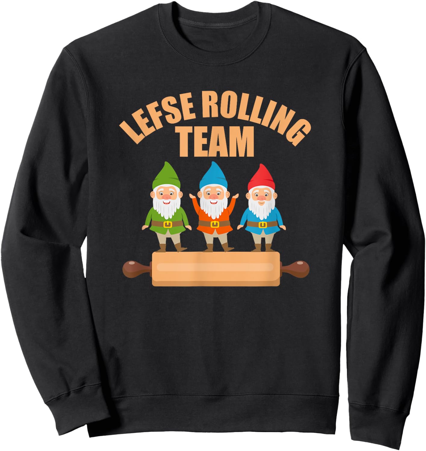 Lefse Rolling Team Nisse Tomte Norway Matching Christmas Sweatshirt - Sweatshirt | Black