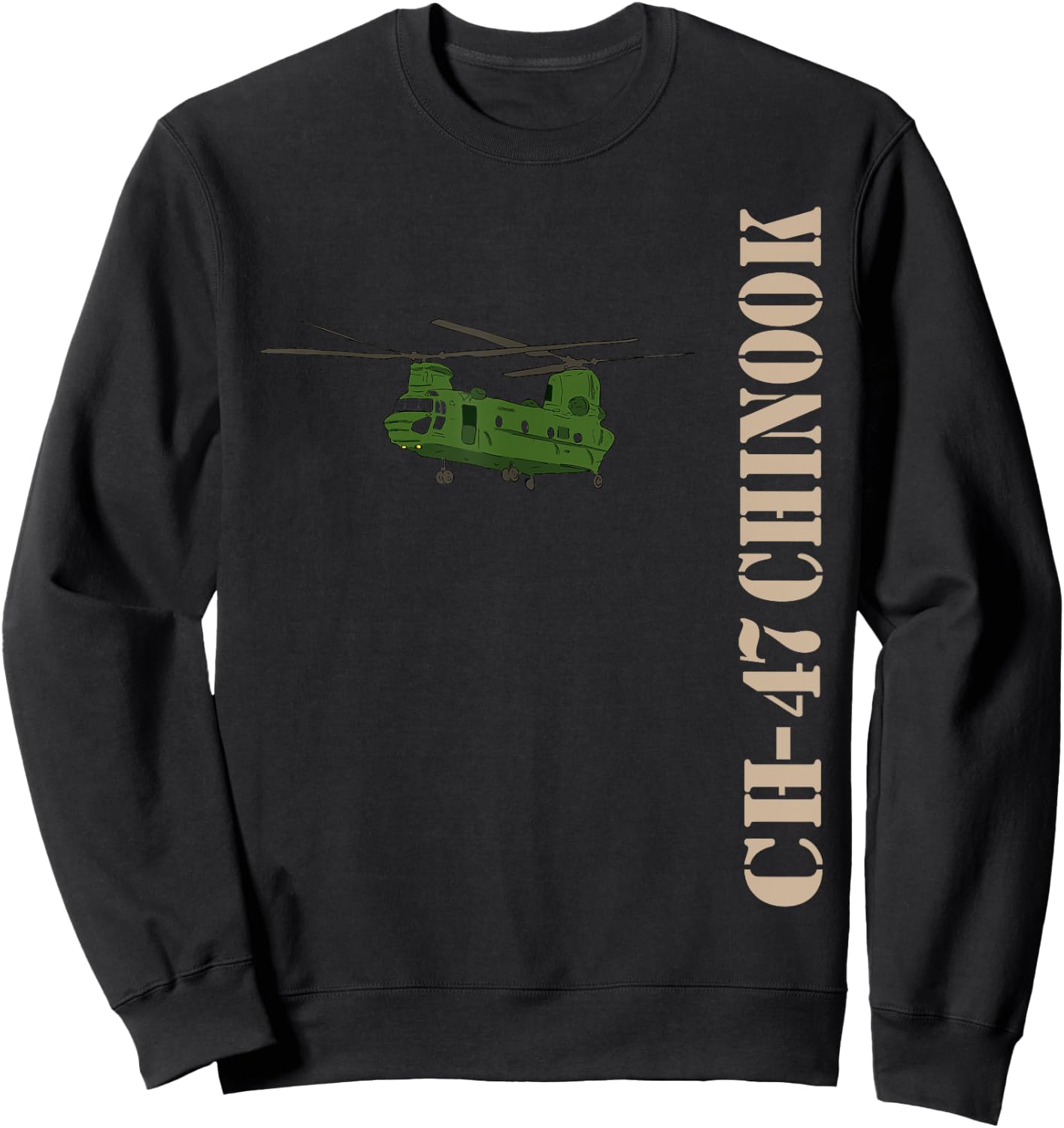 Chinook Helicopter T Shirt 15U MOS CH 47 Army Helicopter Sweatshirt - Sweatshirt | Black