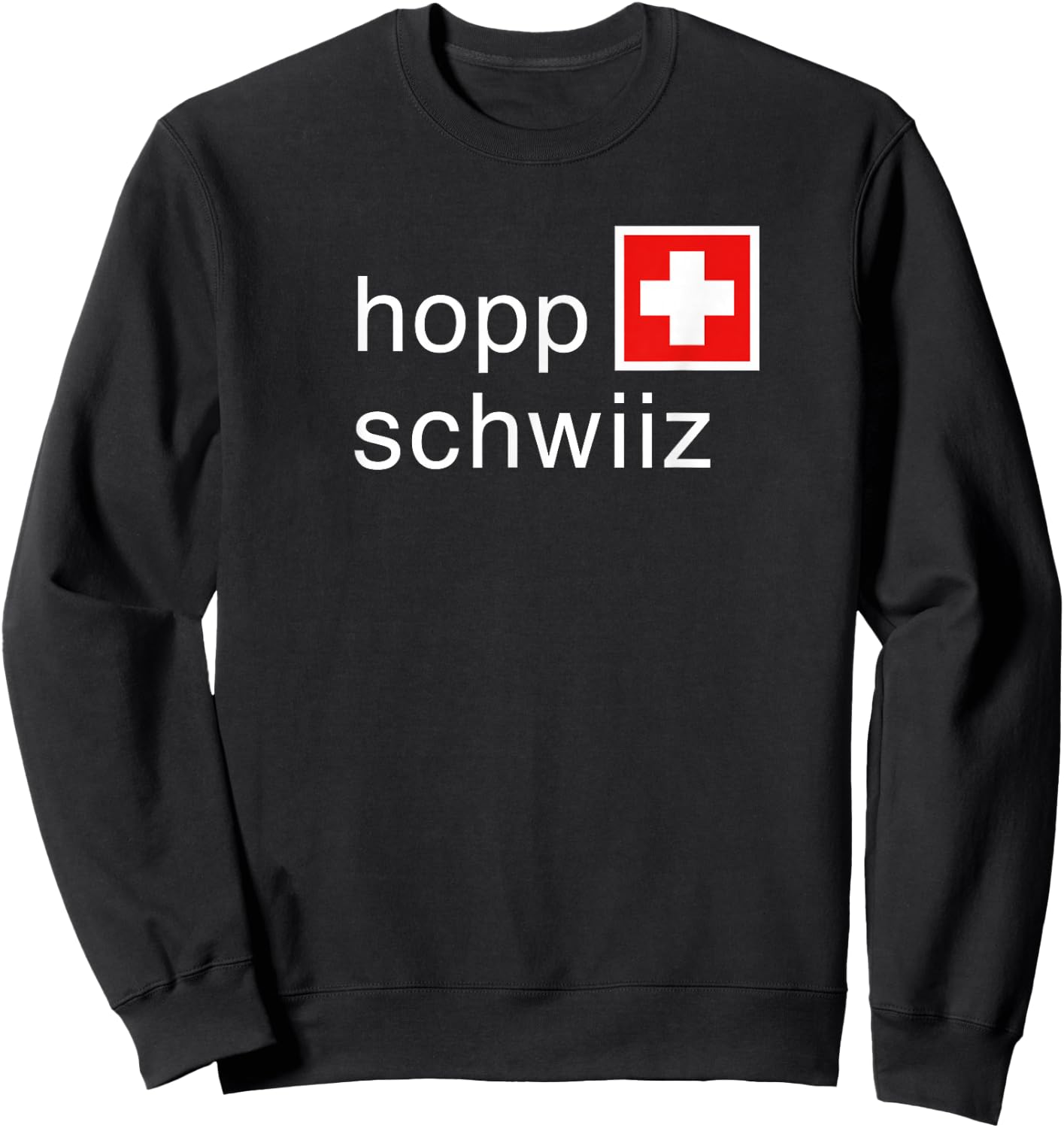 Go Team Switzerland Hopp Schwiiz Sweatshirt - Sweatshirt | Black
