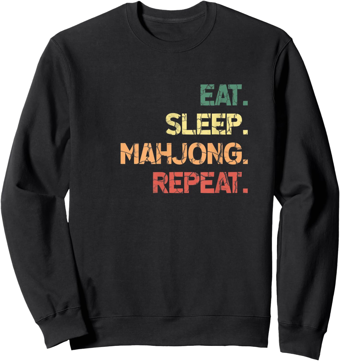 Mahjong Eat Sleep Repeat China Game Gifts Women Sweatshirt - Sweatshirt | Black