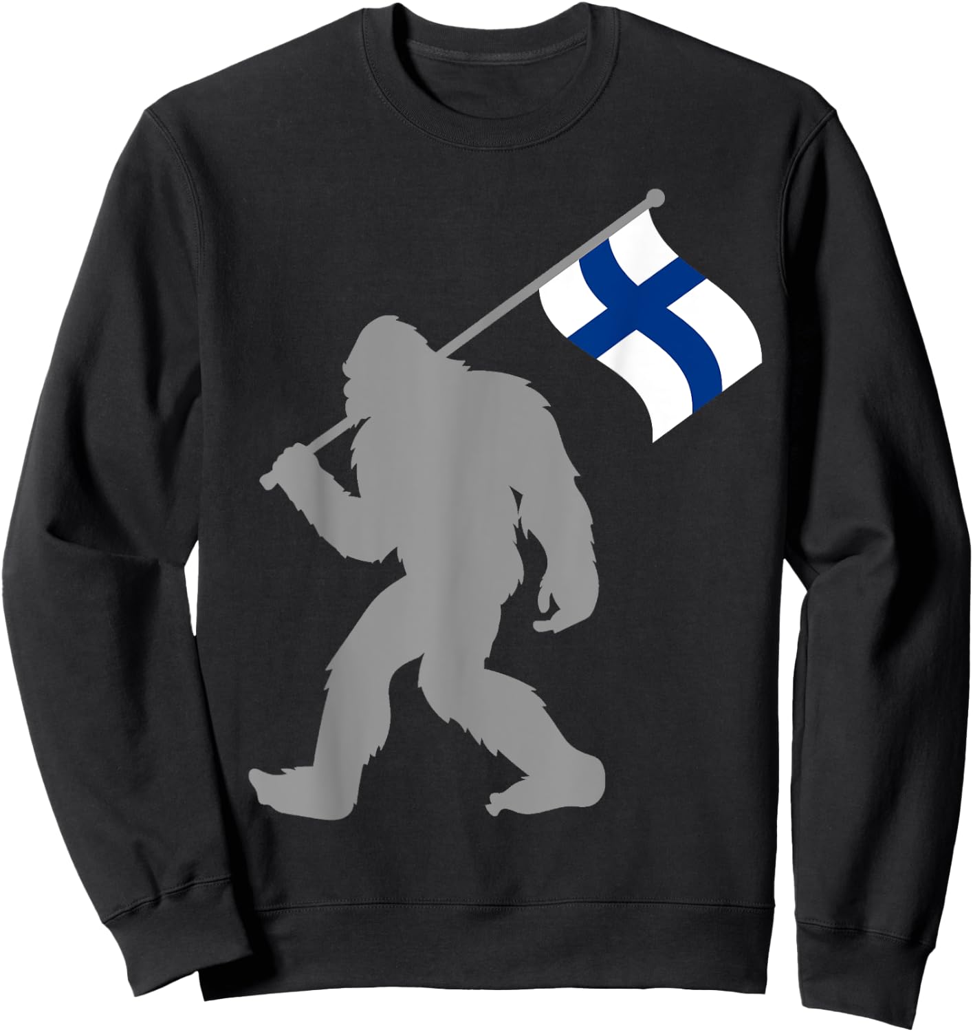 Suomi or Finnish Flag on Finland Flag Sweatshirt - Sweatshirt | Black