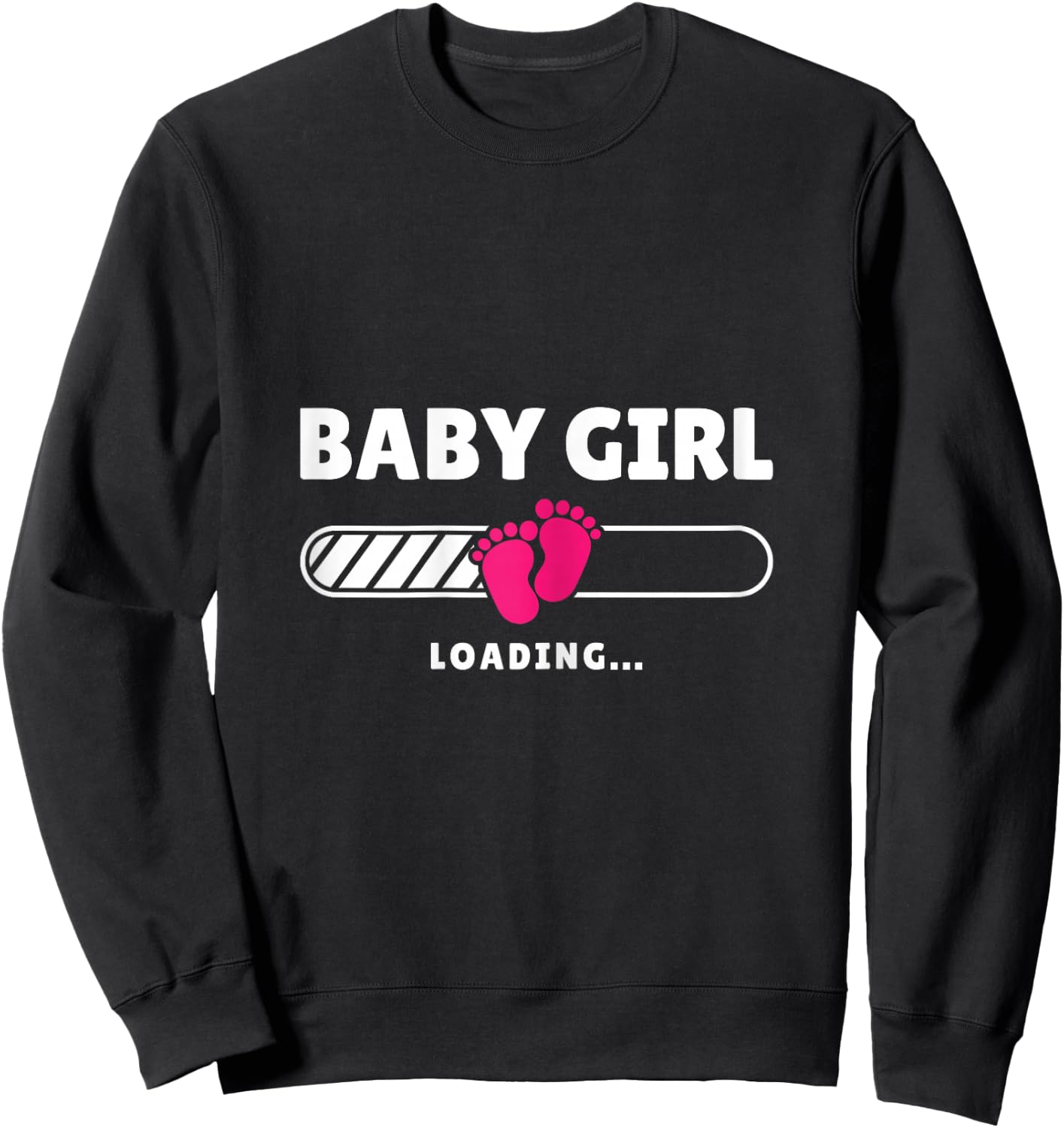 Mom Baby Girl Loading Mother To Be Pregnancy Pregnant Woman Sweatshirt - Sweatshirt | Black