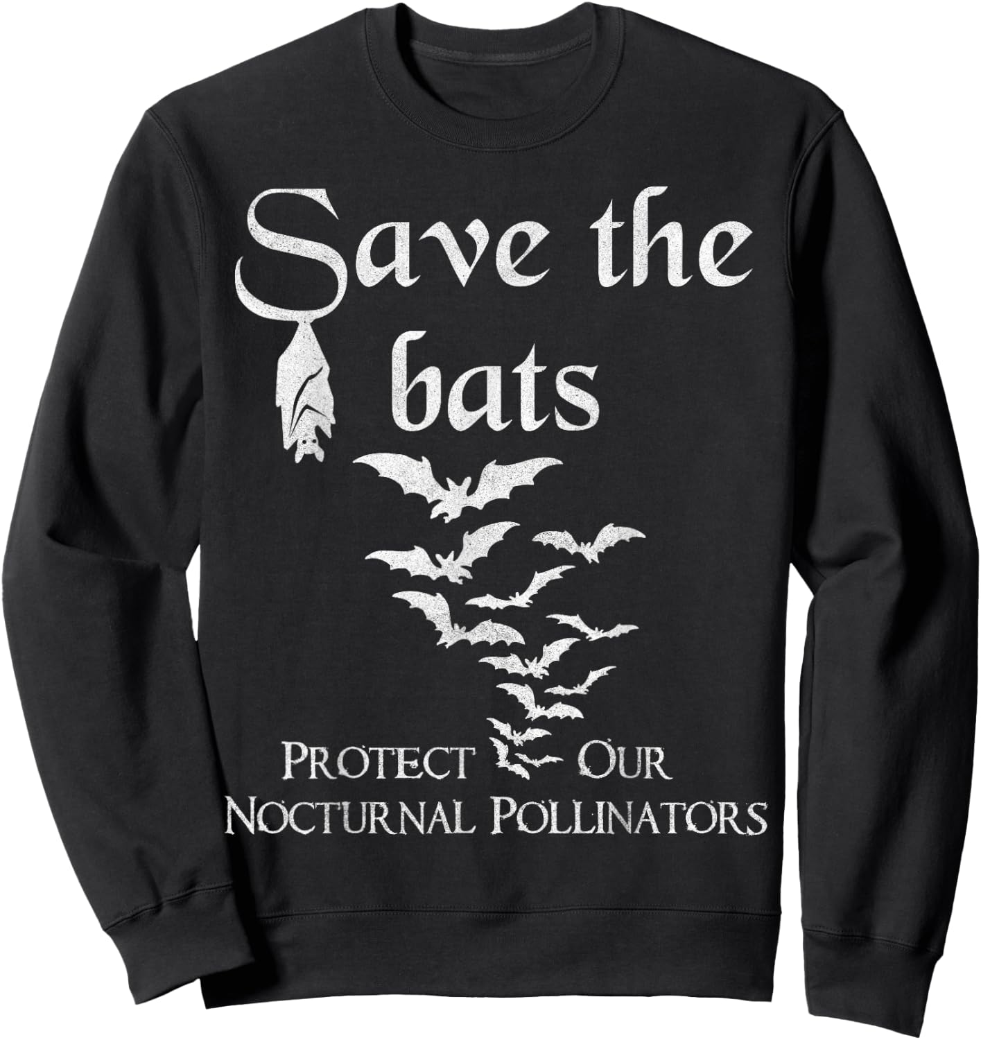 Bat biology Save the bats Protect our nocturnal pollinators Sweatshirt - Sweatshirt | Black