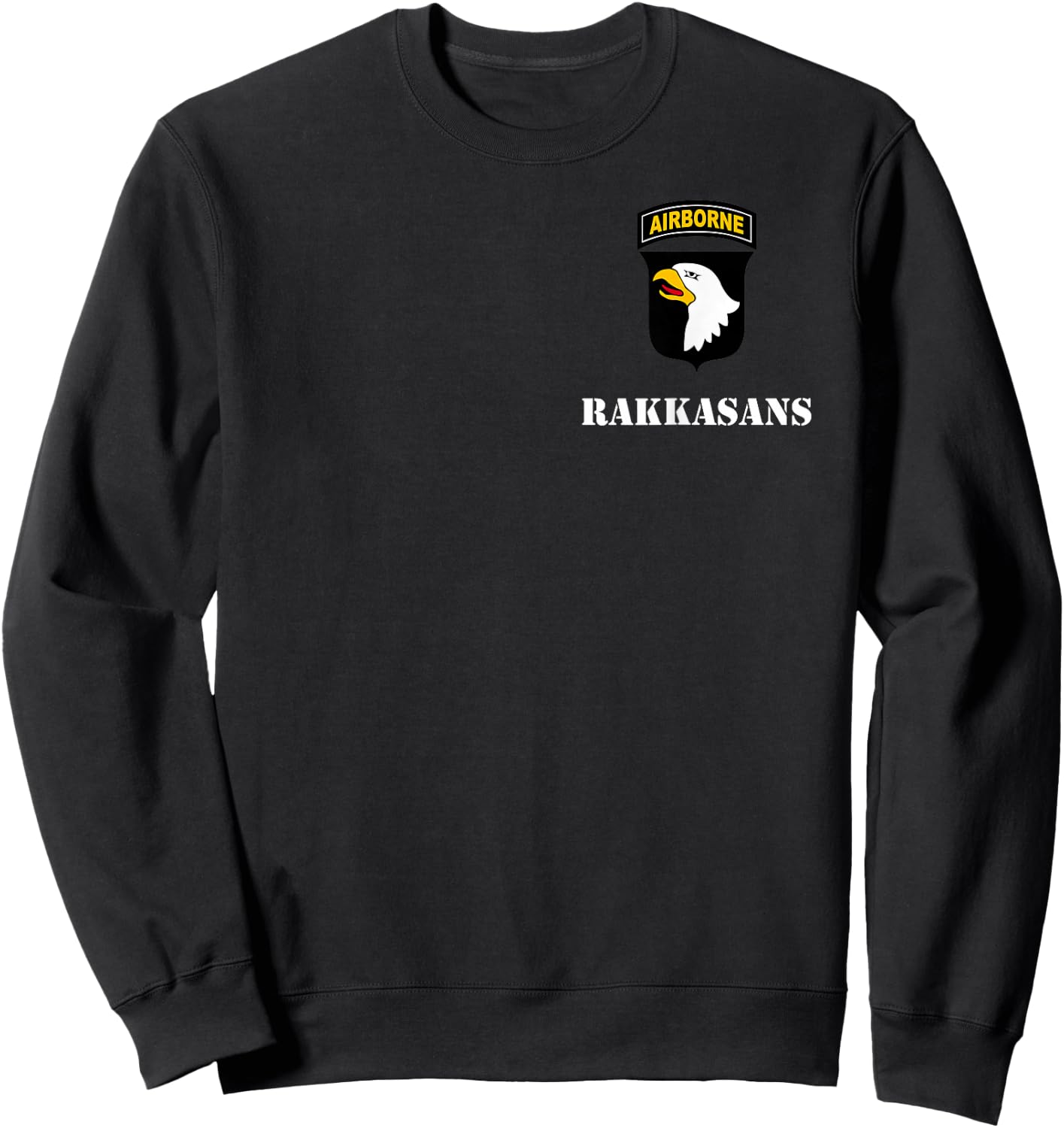 101st Airborne Shirt - White "Rakkasans" - Classic Sweatshirt - Sweatshirt | Black