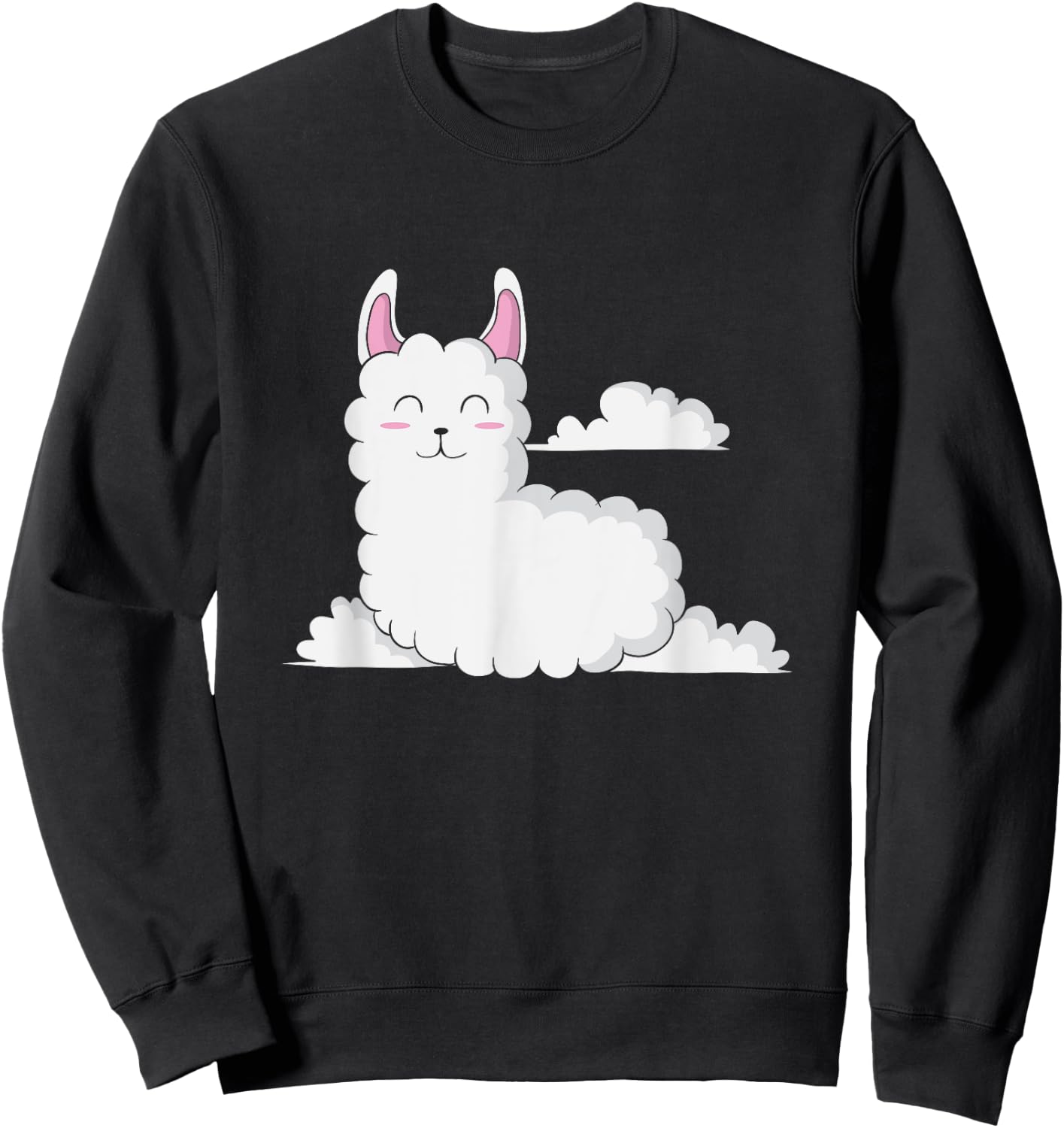 Llama on Clouds Sweatshirt - Sweatshirt | Black