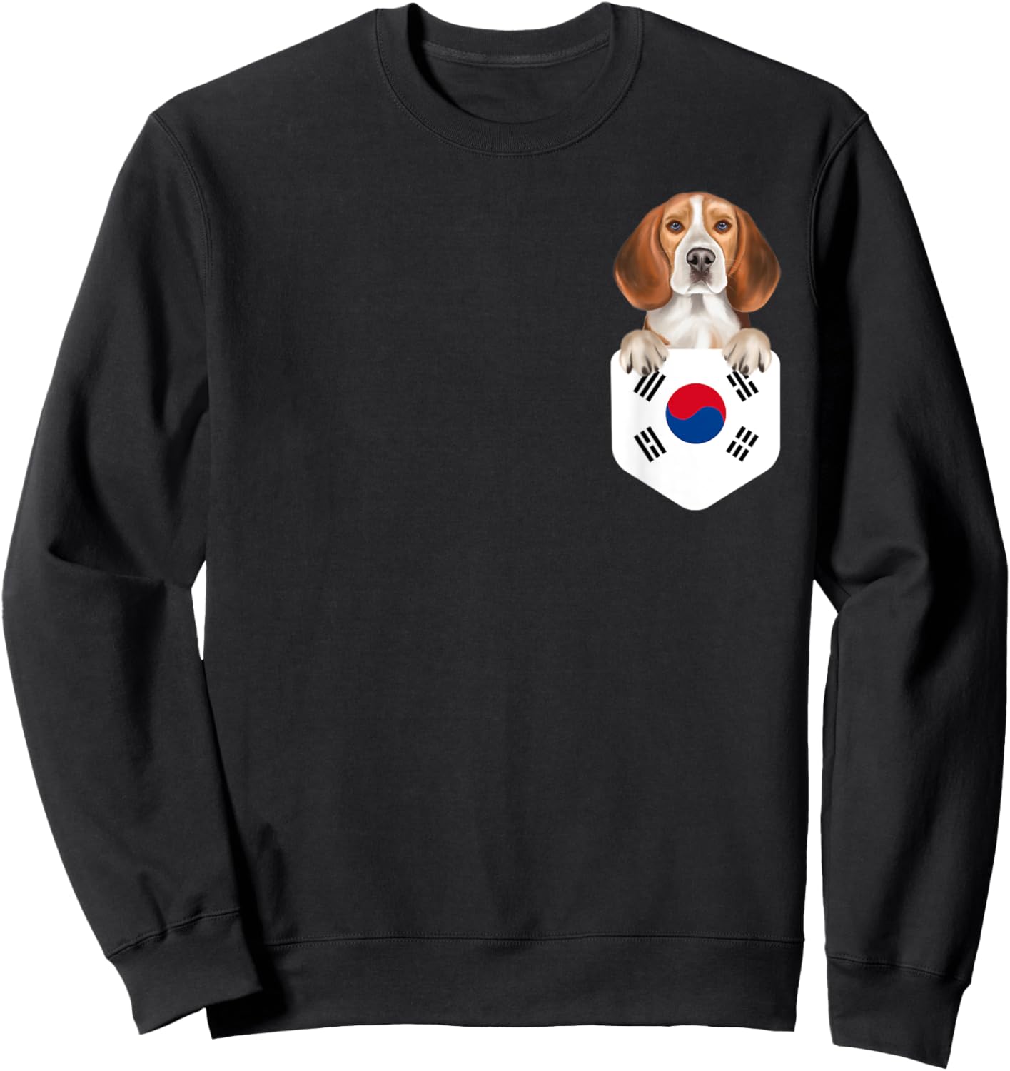 South Korea Flag Beagle Dog In Pocket Women Kids Sweatshirt - Sweatshirt | Black