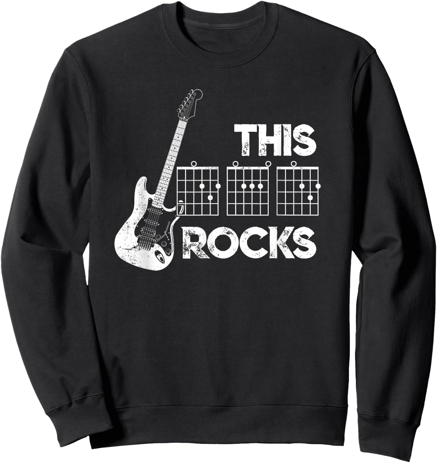 This DAD Rocks Guitar Chords - Guitarist Fathers Day Sweatshirt - Sweatshirt | Black