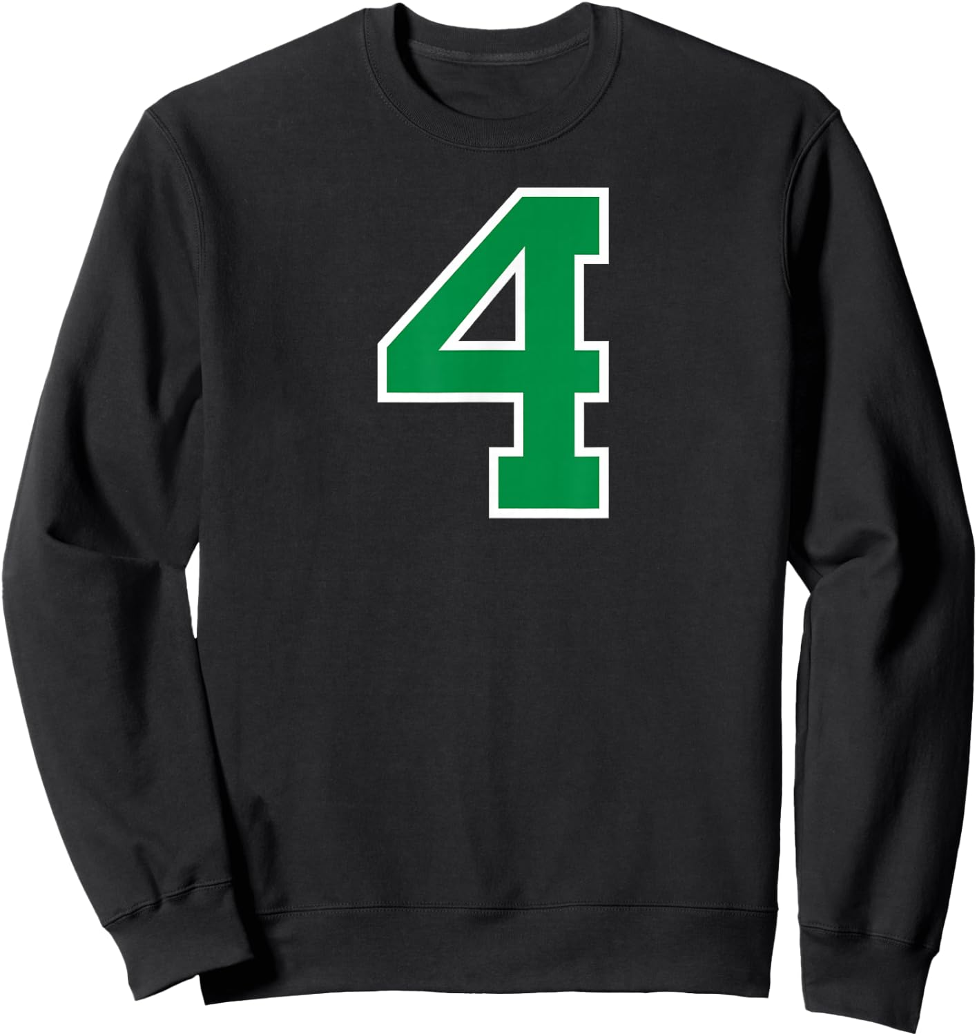 White Green Number 4 Sweatshirt - Sweatshirt | Black
