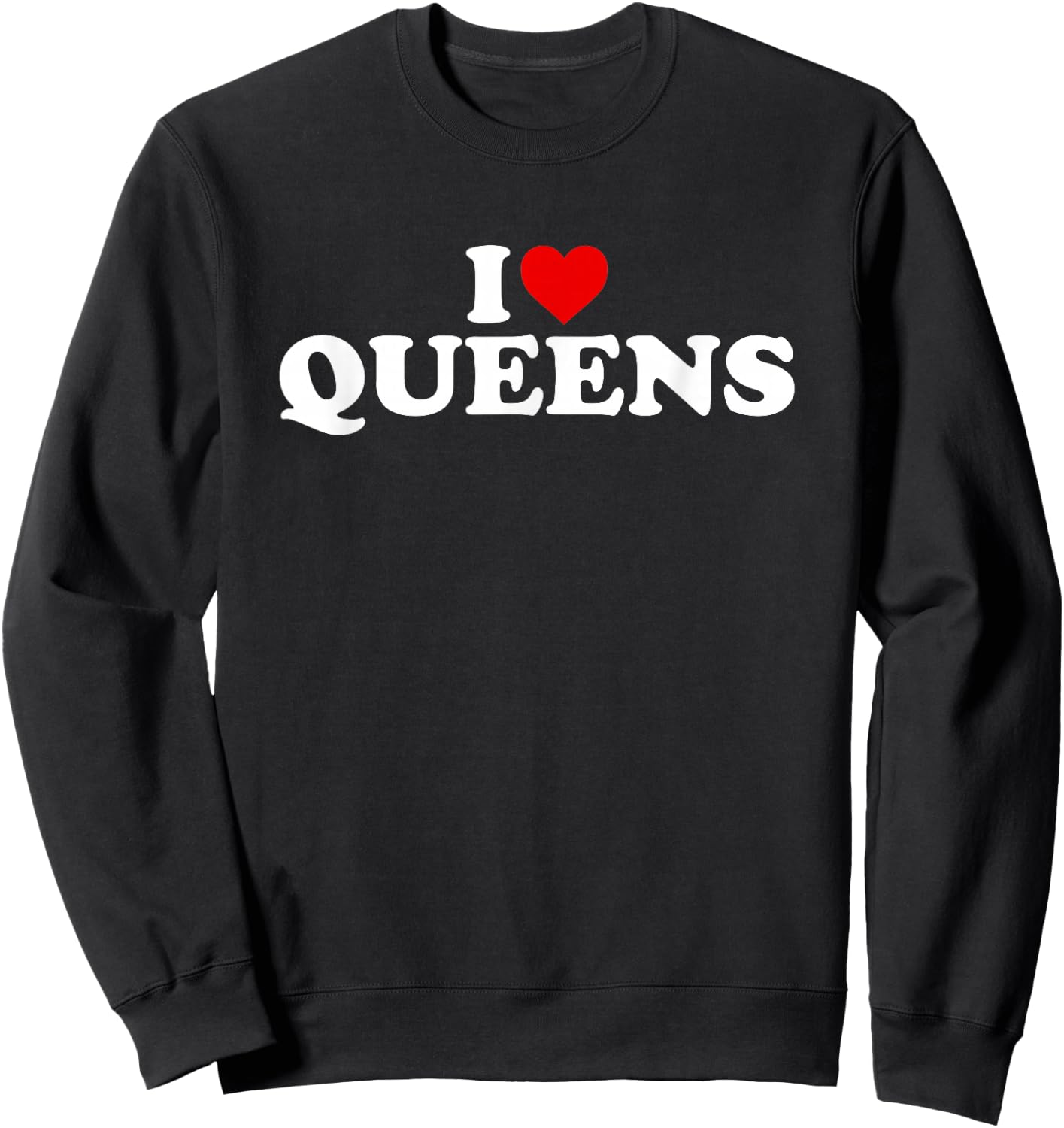 I Love Queens Heart Sweatshirt - Sweatshirt | Black