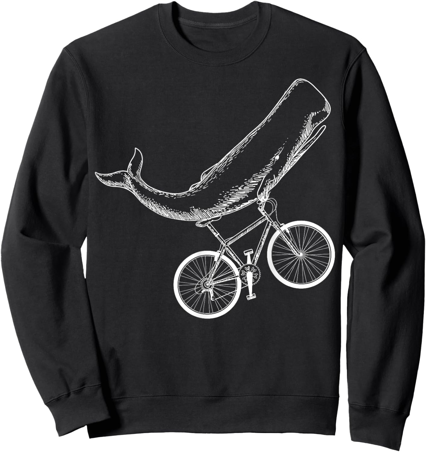 Whale Mountain Bike Biker Biking MTB Cyclist Bicycle Sweatshirt - Sweatshirt | Black