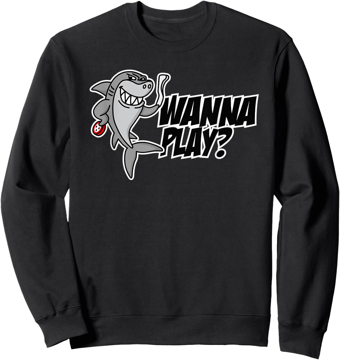 Wanna play Octopush shark funny underwater hockey player Sweatshirt - Sweatshirt | Black