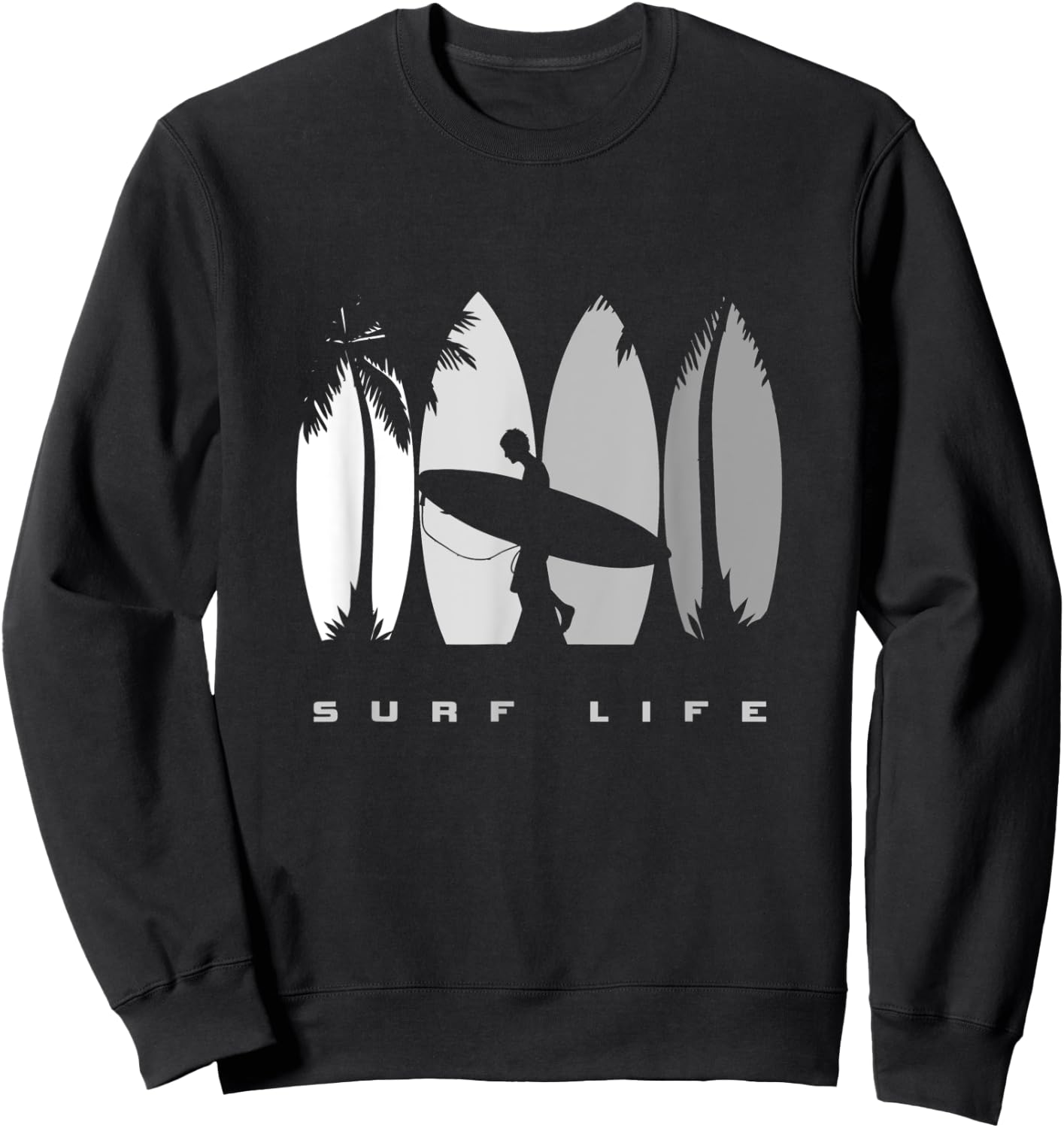 Surfing Surf Apparel - Surfer Surf Sweatshirt - Sweatshirt | Black