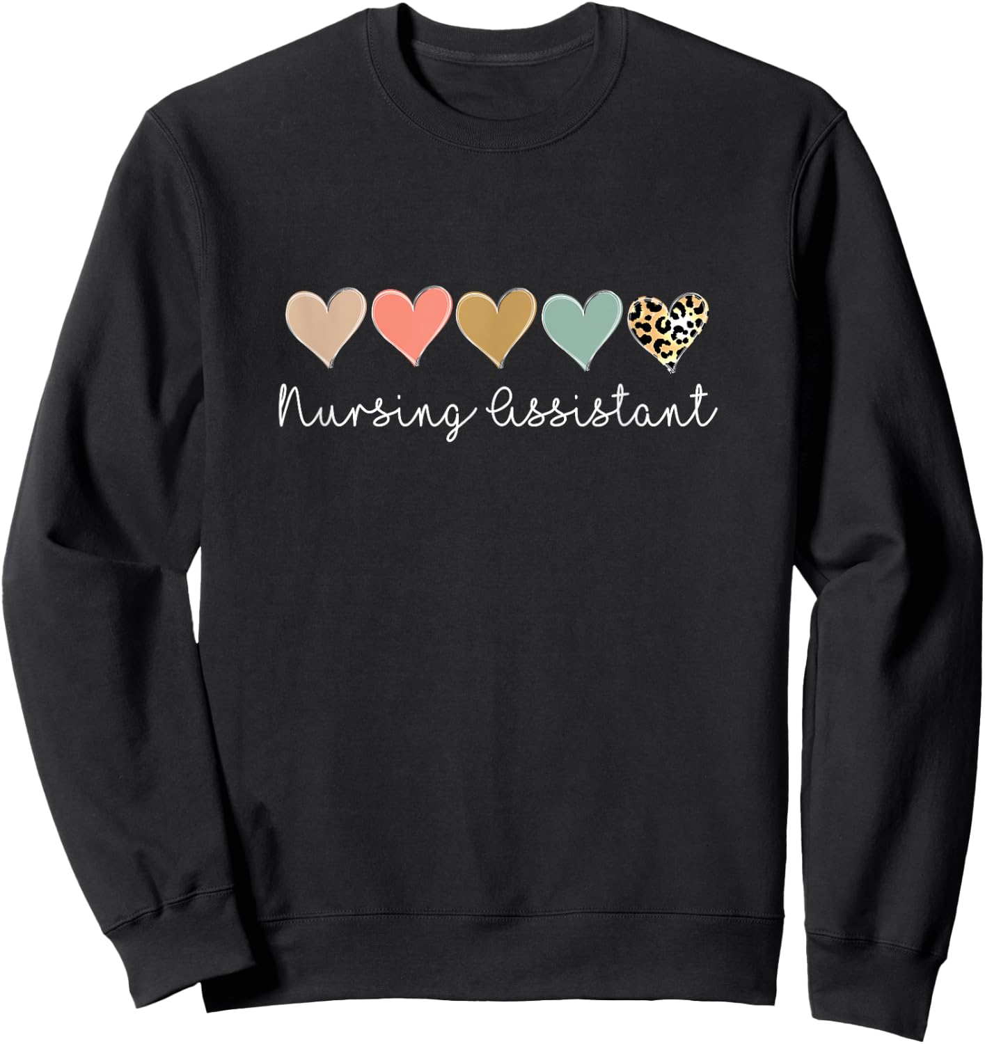 Nursing Assistant, Leopard Nursing assistant & Nurses Aide Sweatshirt - Sweatshirt | Black