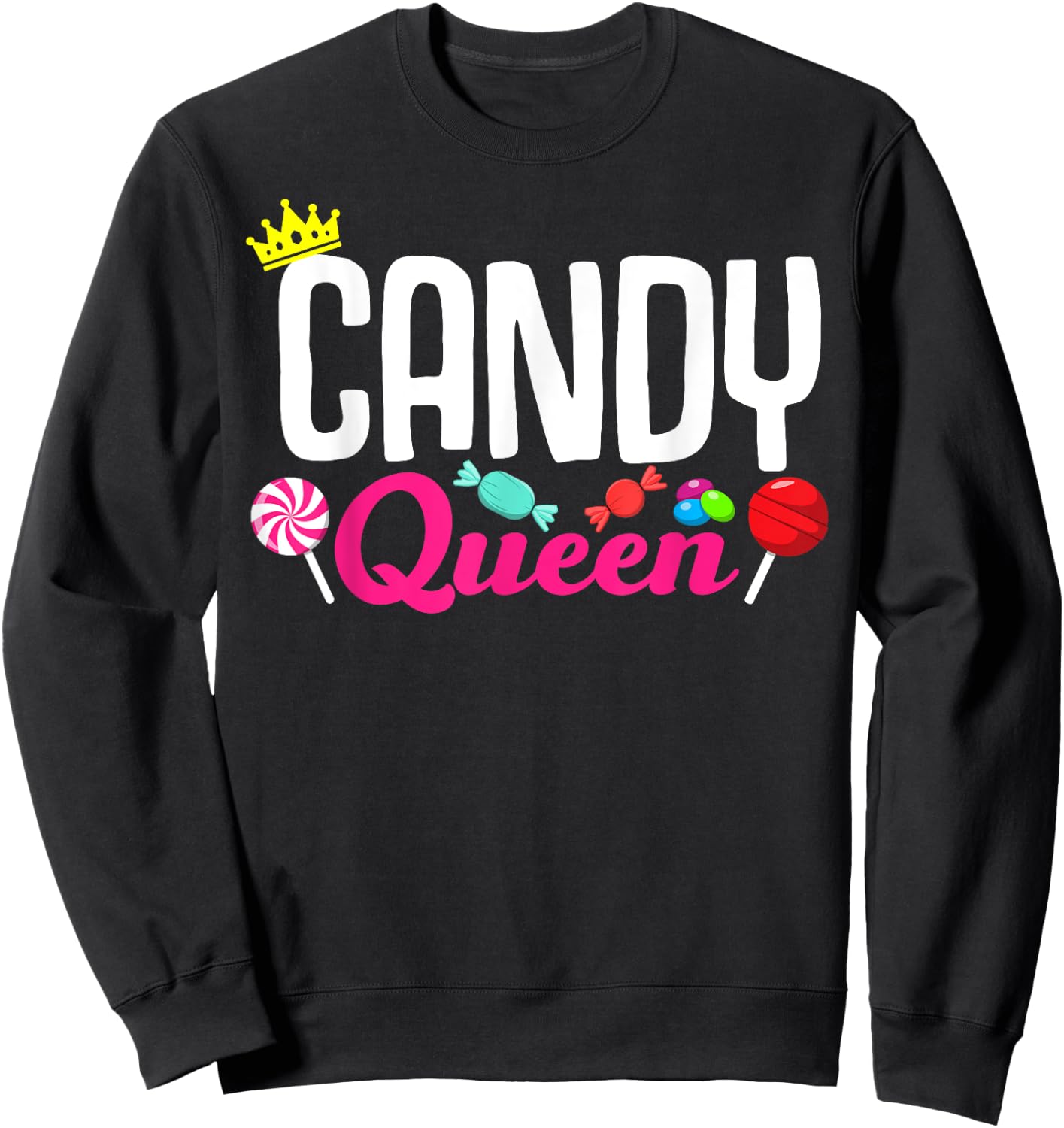 Funny Candy Lover Design Lollipop Women Girls Kids Sweets Sweatshirt - Sweatshirt | Black