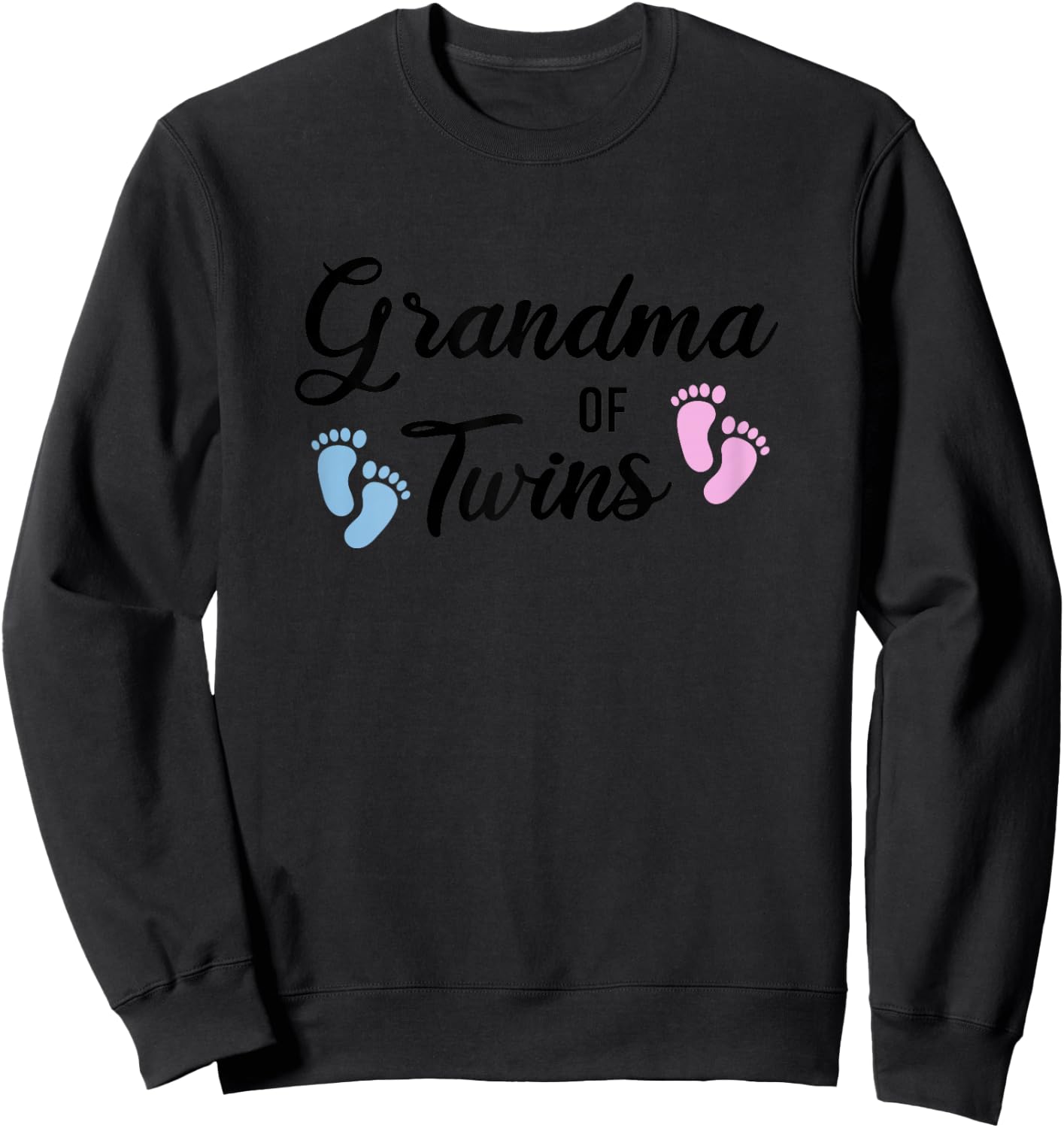 Grandma Of Twins Grandmother Granny Grandchildren Family Sweatshirt - Sweatshirt | Black