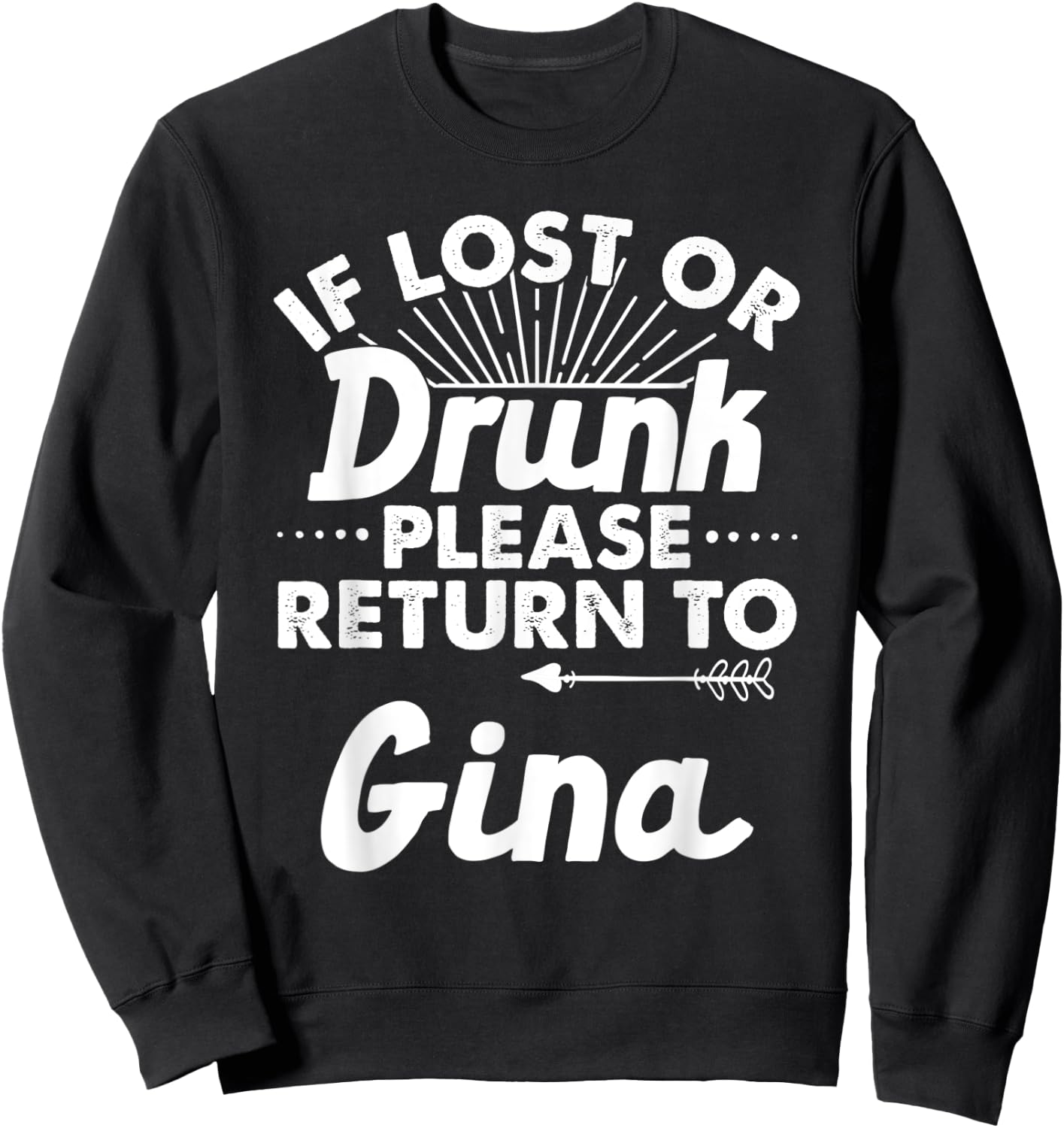 If Lost Or Drunk Please Return To GINA Gift Name Women Sweatshirt - Sweatshirt | Black