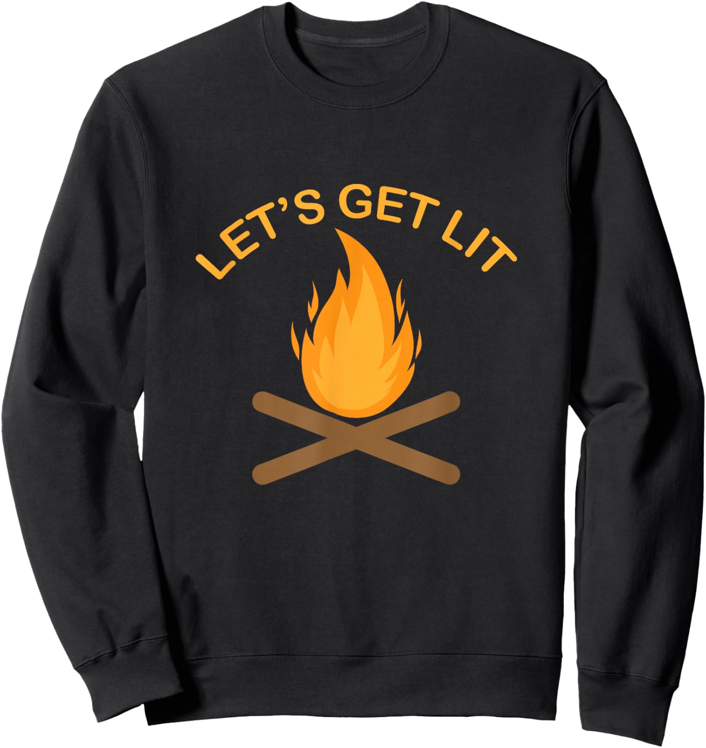 Camping campfire "Let's Get Lit" Sweatshirt - Sweatshirt | Black