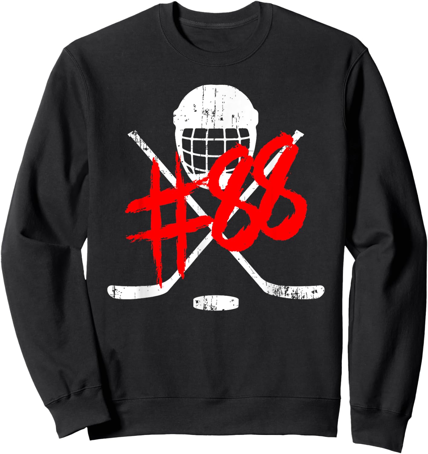 Vintage Hockey 88 Jersey Number Sweatshirt - Sweatshirt | Black