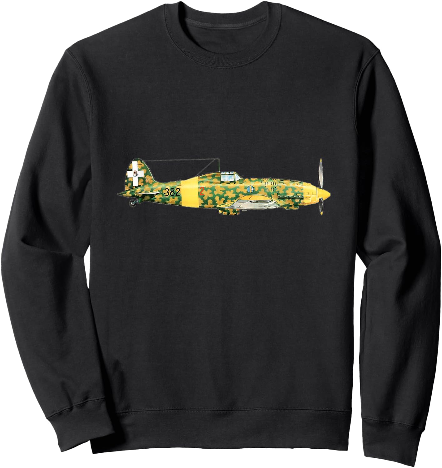 Macchi Mc 202 Folgore Italian Warbird WW2 Sweatshirt - Sweatshirt | Black