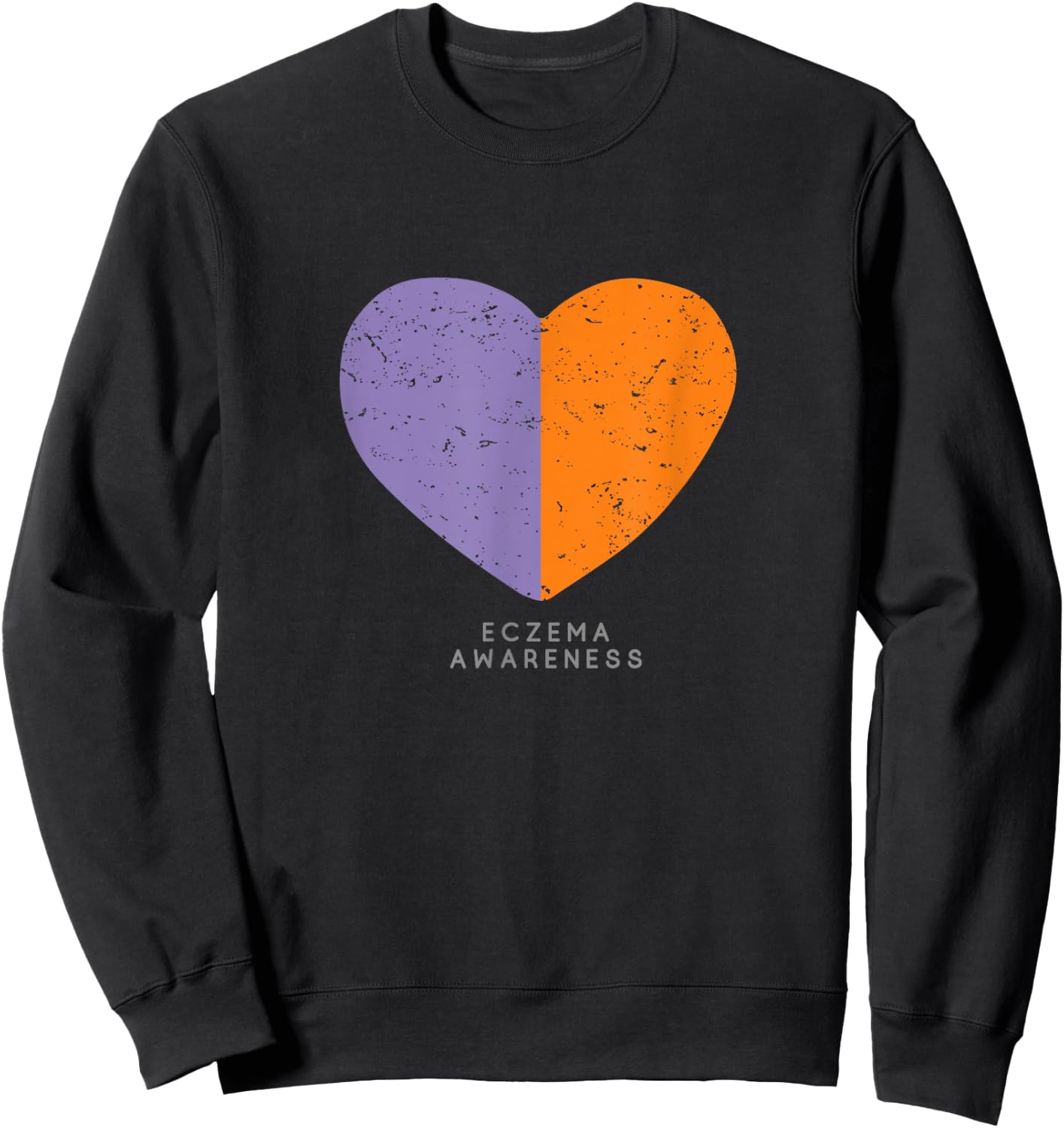 Eczema Awareness Shirt Heart Sweatshirt - Sweatshirt | Black