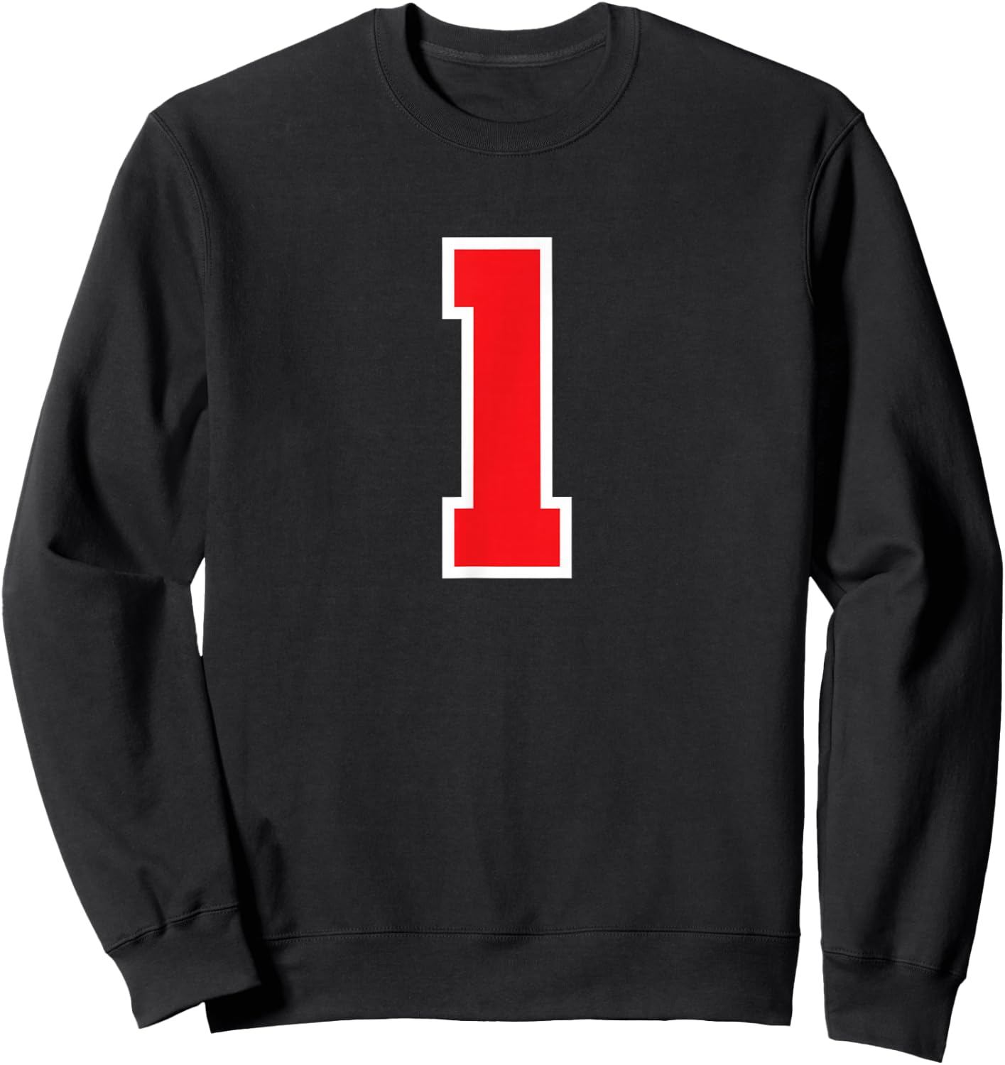 1 Sport White Red Plain Number Sweatshirt - Sweatshirt | Black