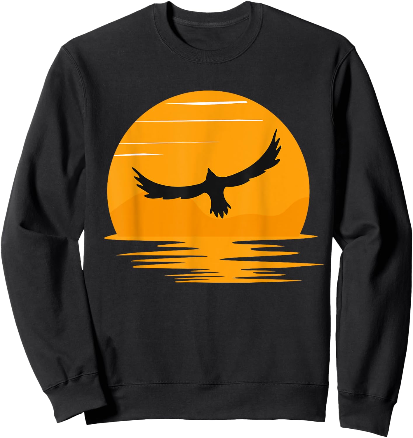 Flying Soaring Bald Eagle Bird Lover Gift Women Kids Sweatshirt - Sweatshirt | Black