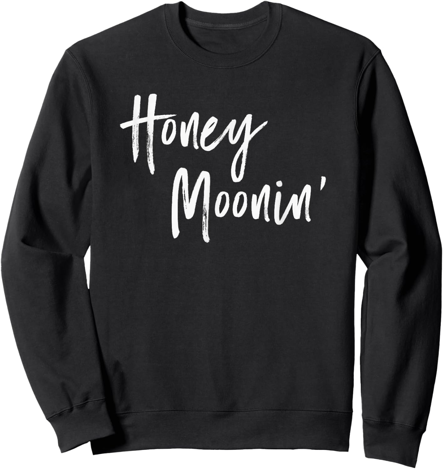 Honey Mooning Honeymoon Vacation Couples Married Matching Sweatshirt - Sweatshirt | Black