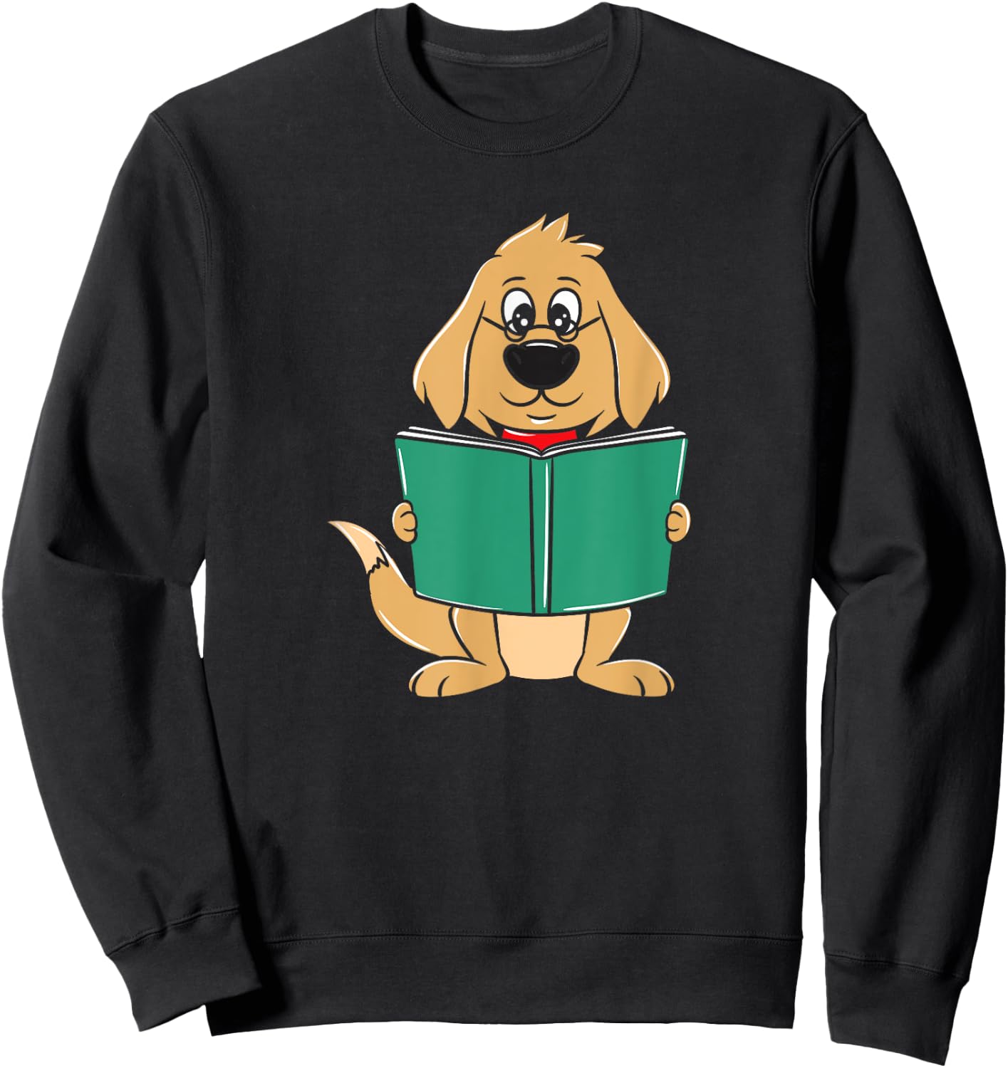 Cute Dog Reading A Human Training Book - Funny Dog Sweatshirt - Sweatshirt | Black