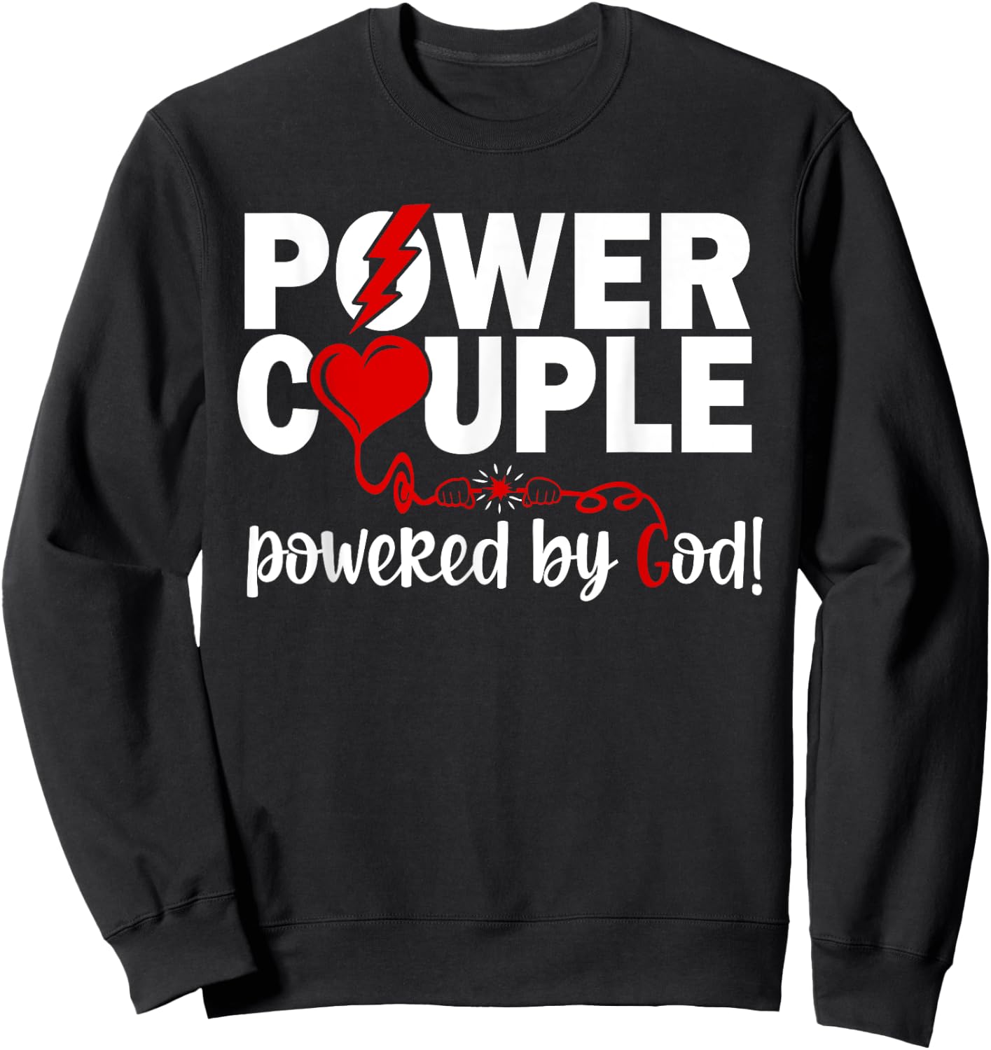 Christian Power Couple Christian Faith Sweatshirt - Sweatshirt | Black