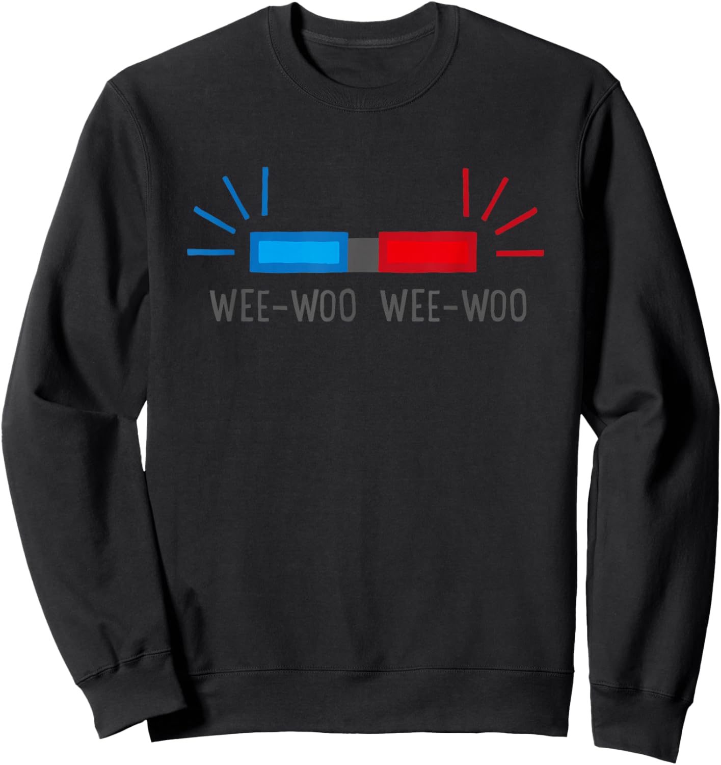 Fun Shirts Wee Woo Police Black Small Short Sleeve Sweatshirt - Sweatshirt | Black