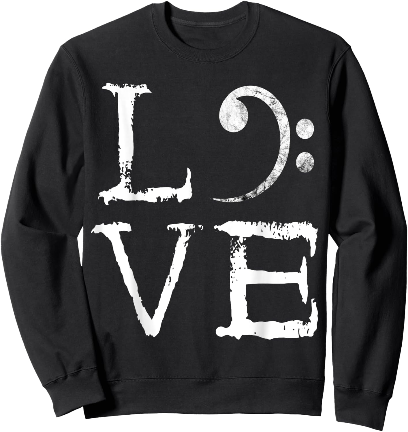 Bass Clef Creepy Love Bass Guitar Player Bass Guitarist Sweatshirt - Sweatshirt | Black