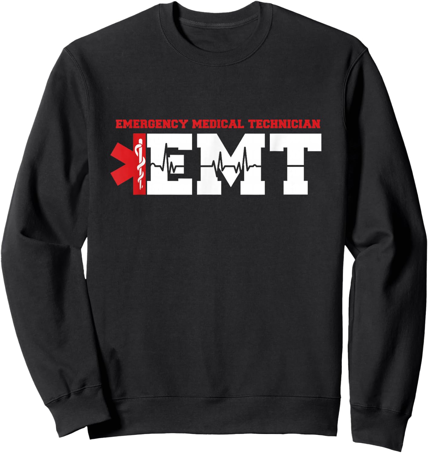 Emergency Service Heartbeat Paramedic Medicine Gift Sweatshirt - Sweatshirt | Black