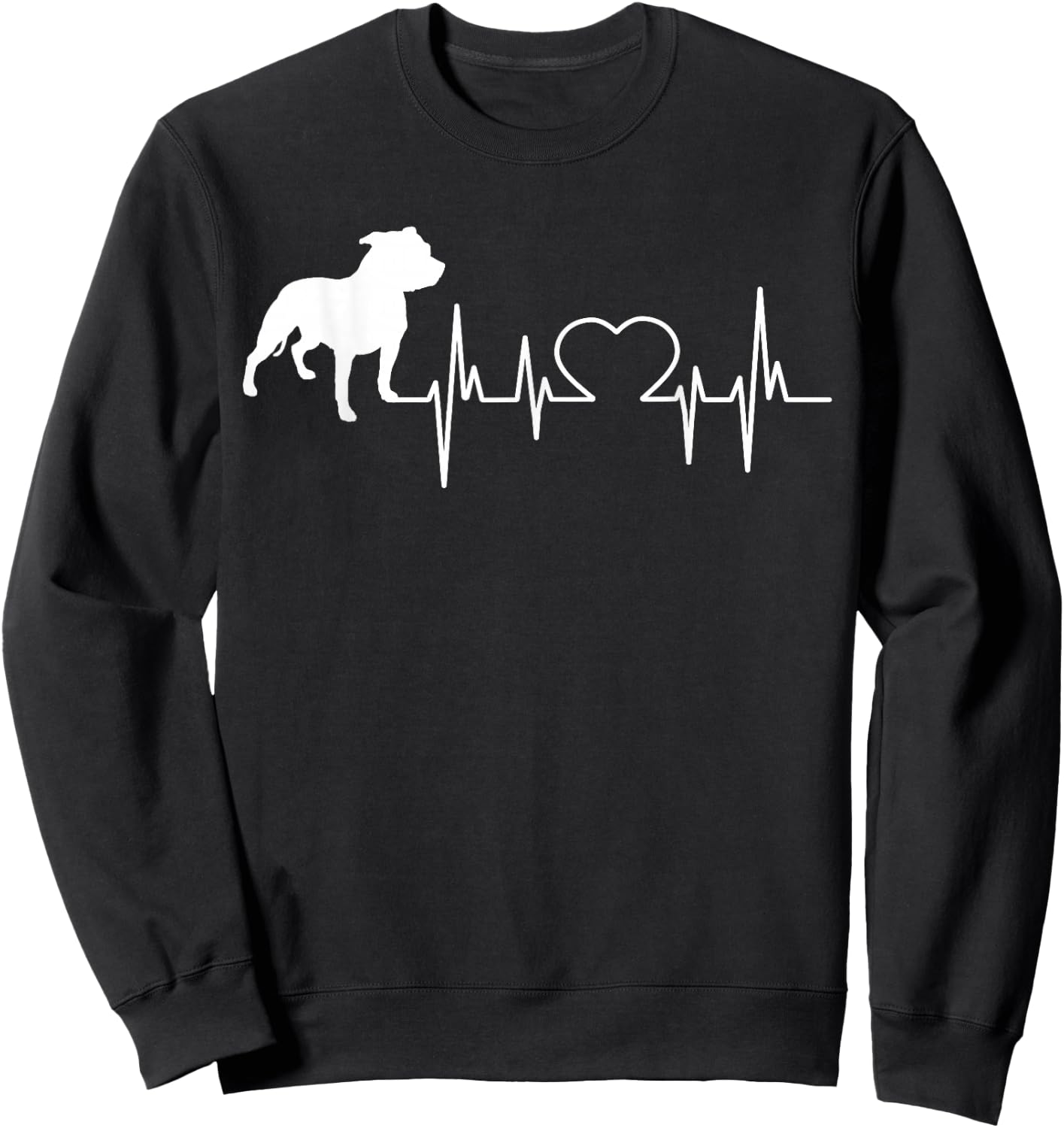 American Pitbull Terrier APBT Heartbeat Sweatshirt - Sweatshirt | Black