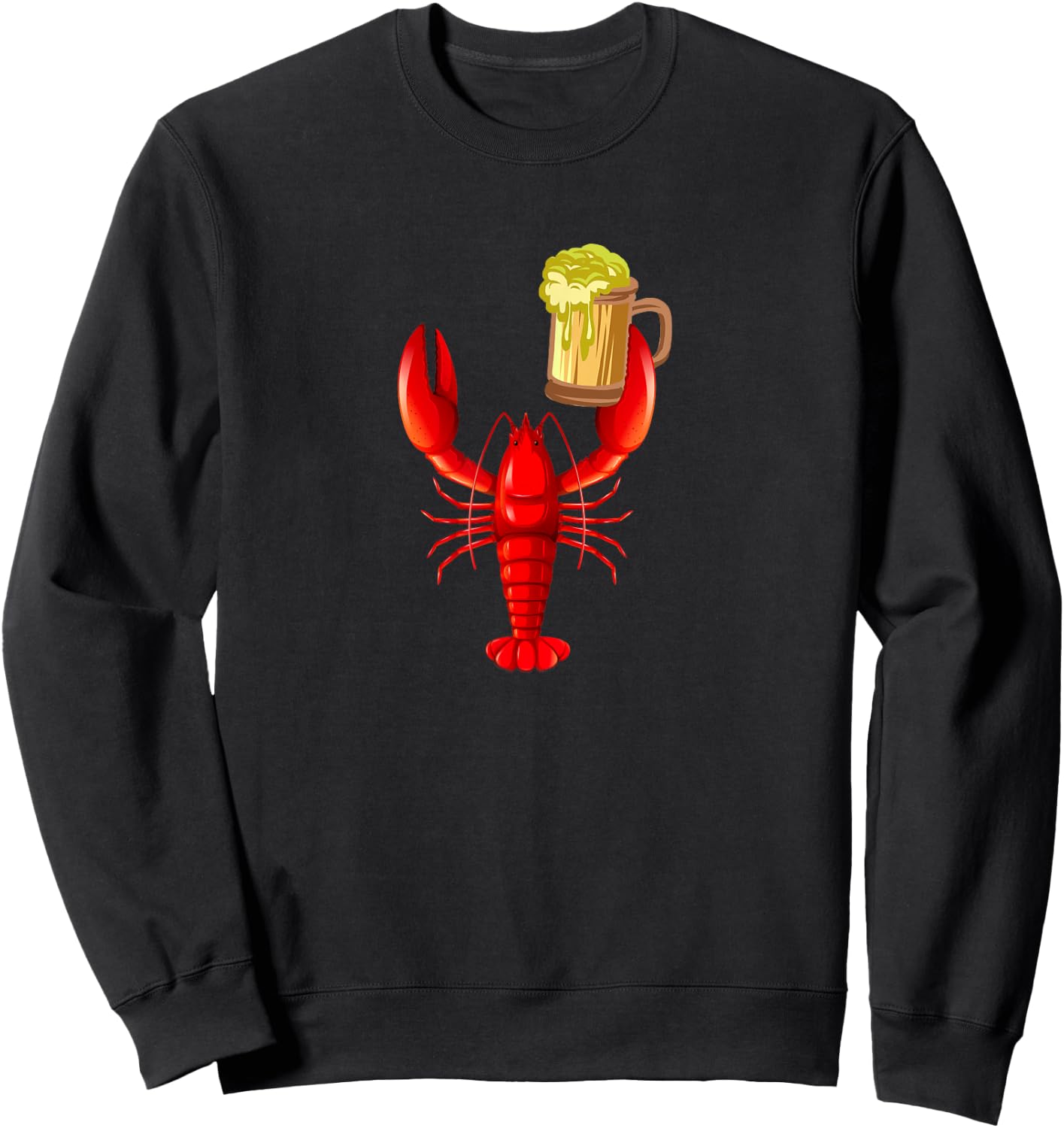 Funny Beer Drinking Lobster Beer Lover Drinker Gift Sweatshirt - Sweatshirt | Black