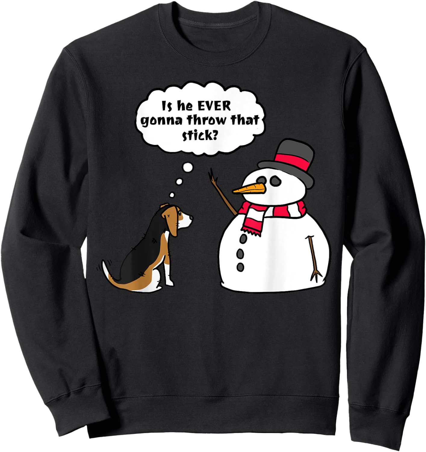 Beagle Snowman Christmas Dog Shirt Sweatshirt - Sweatshirt | Black