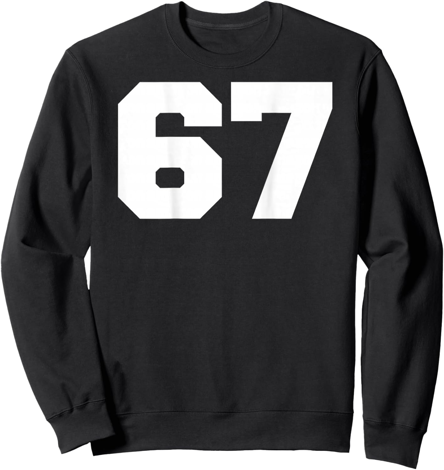 Number 67 Sports Jersey Player #67 Fan Back Print Varsity Sweatshirt - Sweatshirt | Black