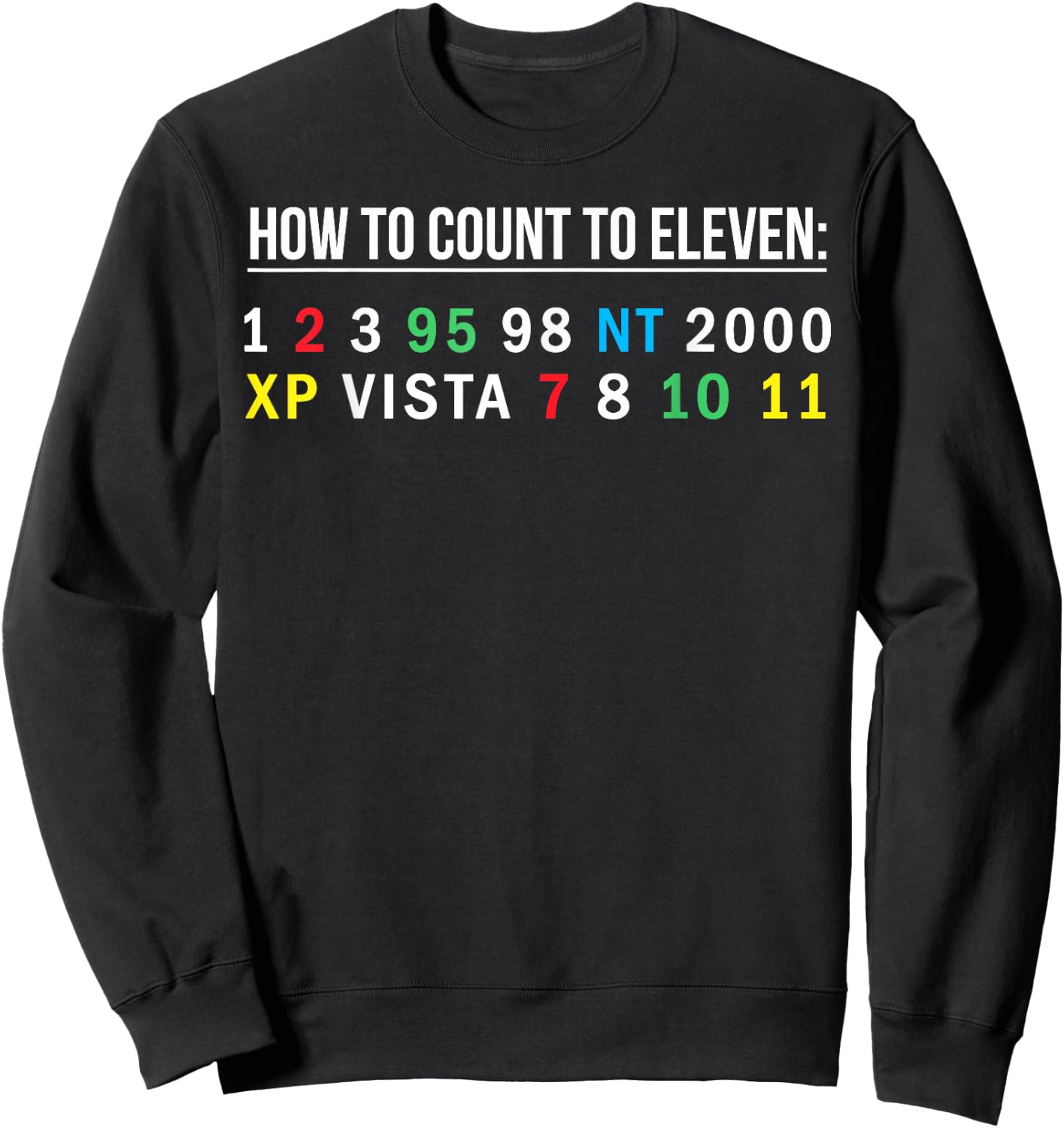 How To Count To Eleven 1 2 3 95 98 .. Window Version Sweatshirt - Sweatshirt | Black