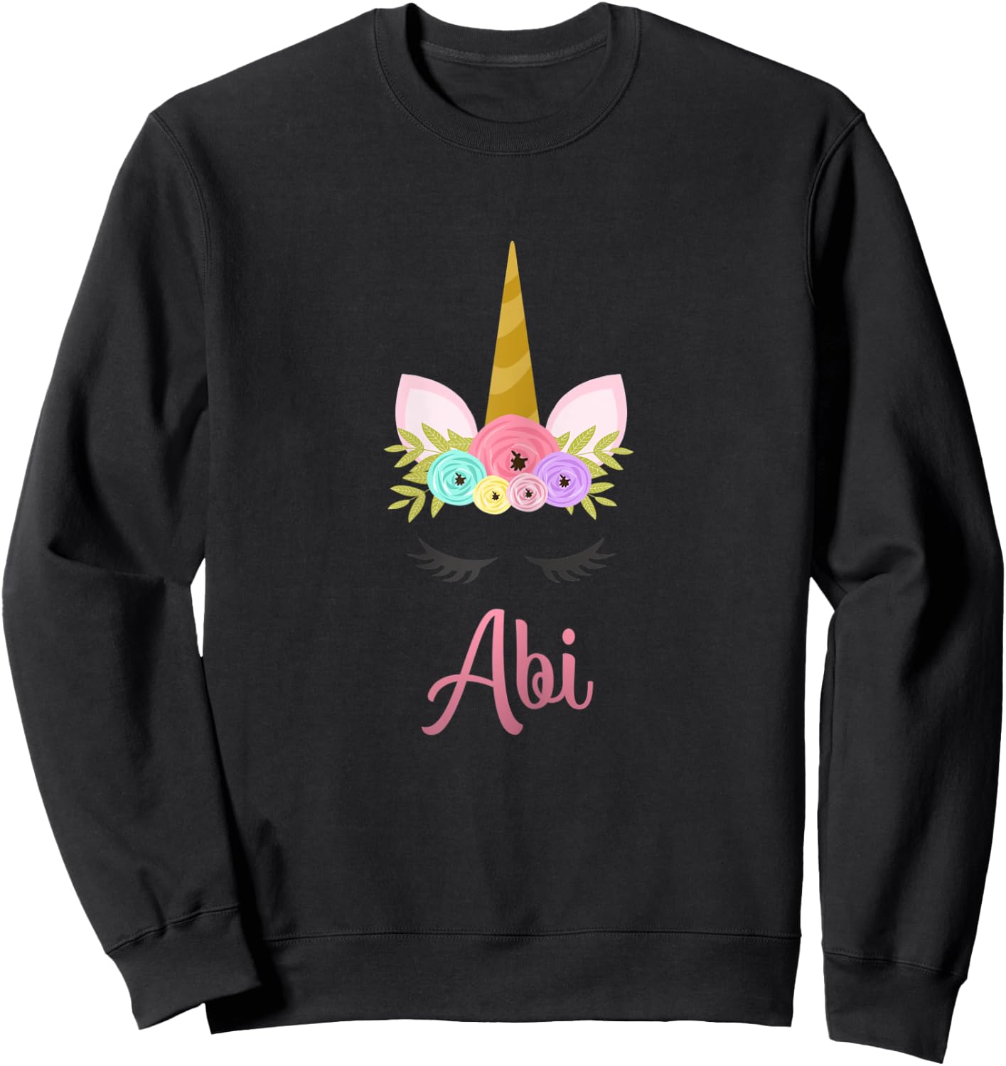 Abi Unicorn Girls Sweatshirt - Sweatshirt | Black