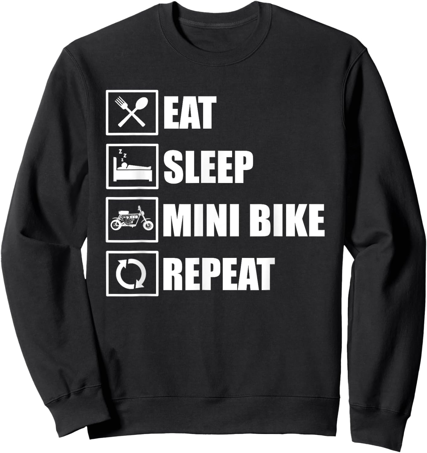 Funny Minibike Apparel Hemi Mini Bike Motorcycle Love Sweatshirt - Sweatshirt | Black