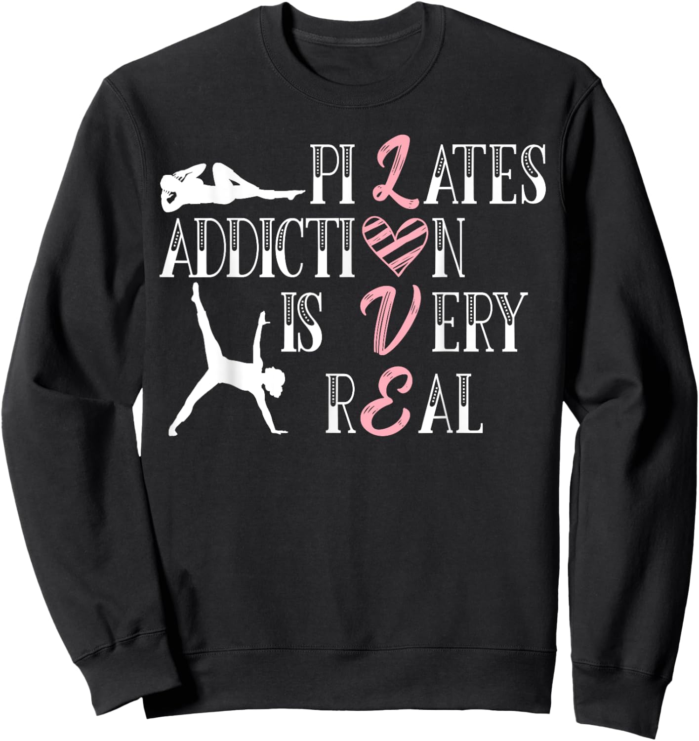 Pilates SteMi Apparel -Adults Black Cotton Polyester Short Sleeve Small Classic Fit Modern Lace Pilates Sweatshirt - Sweatshirt | Black